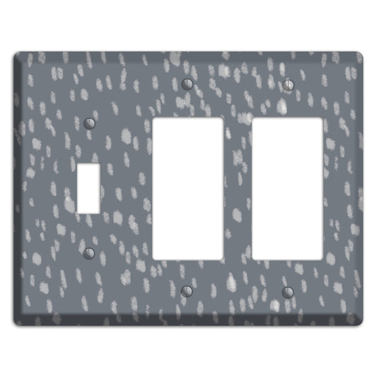 Gray and White Speckle Toggle / 2 Rocker Wallplate
