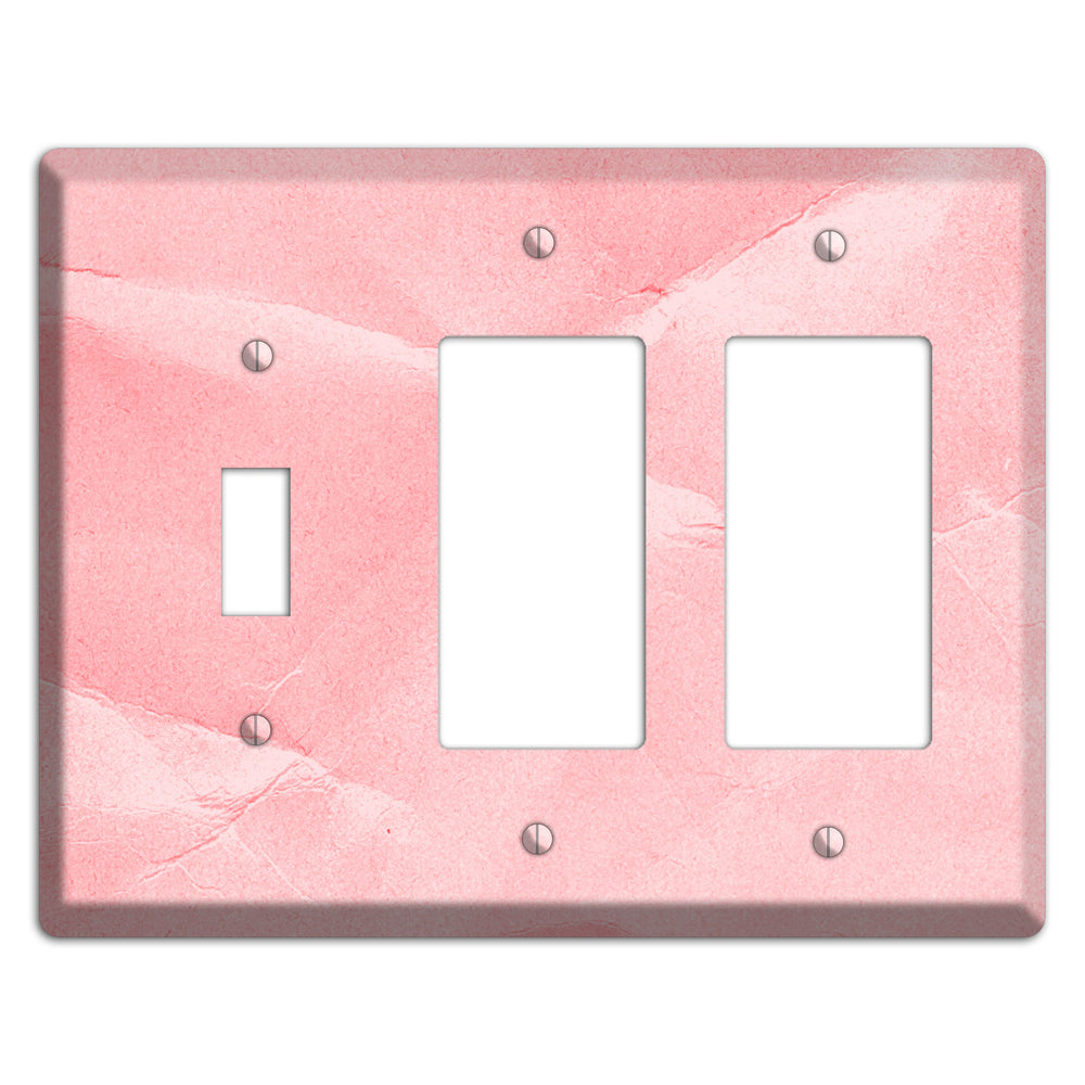 Pink Soft Coral Toggle / 2 Rocker Wallplate