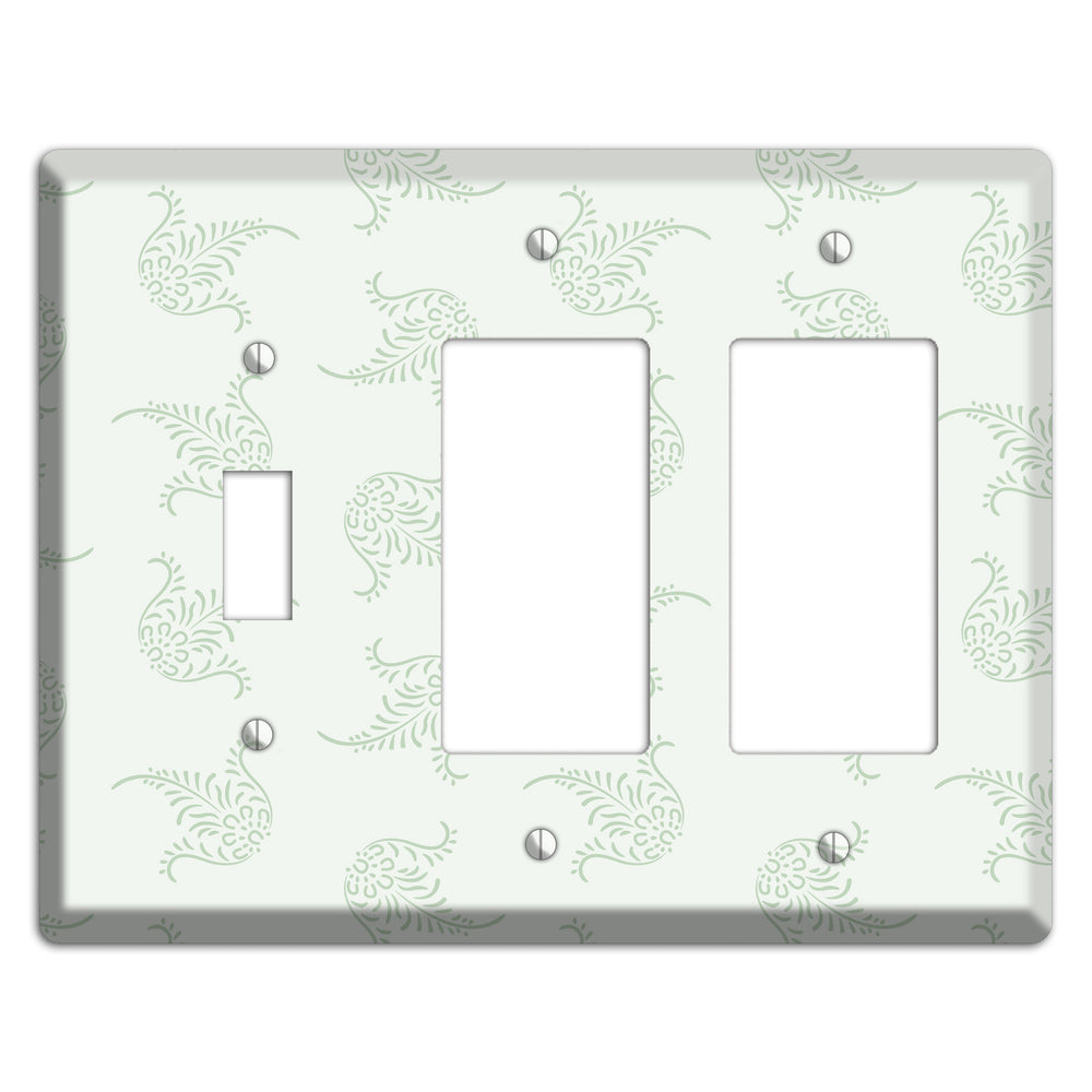 Mint Trefoil Cartouche Toggle / 2 Rocker Wallplate