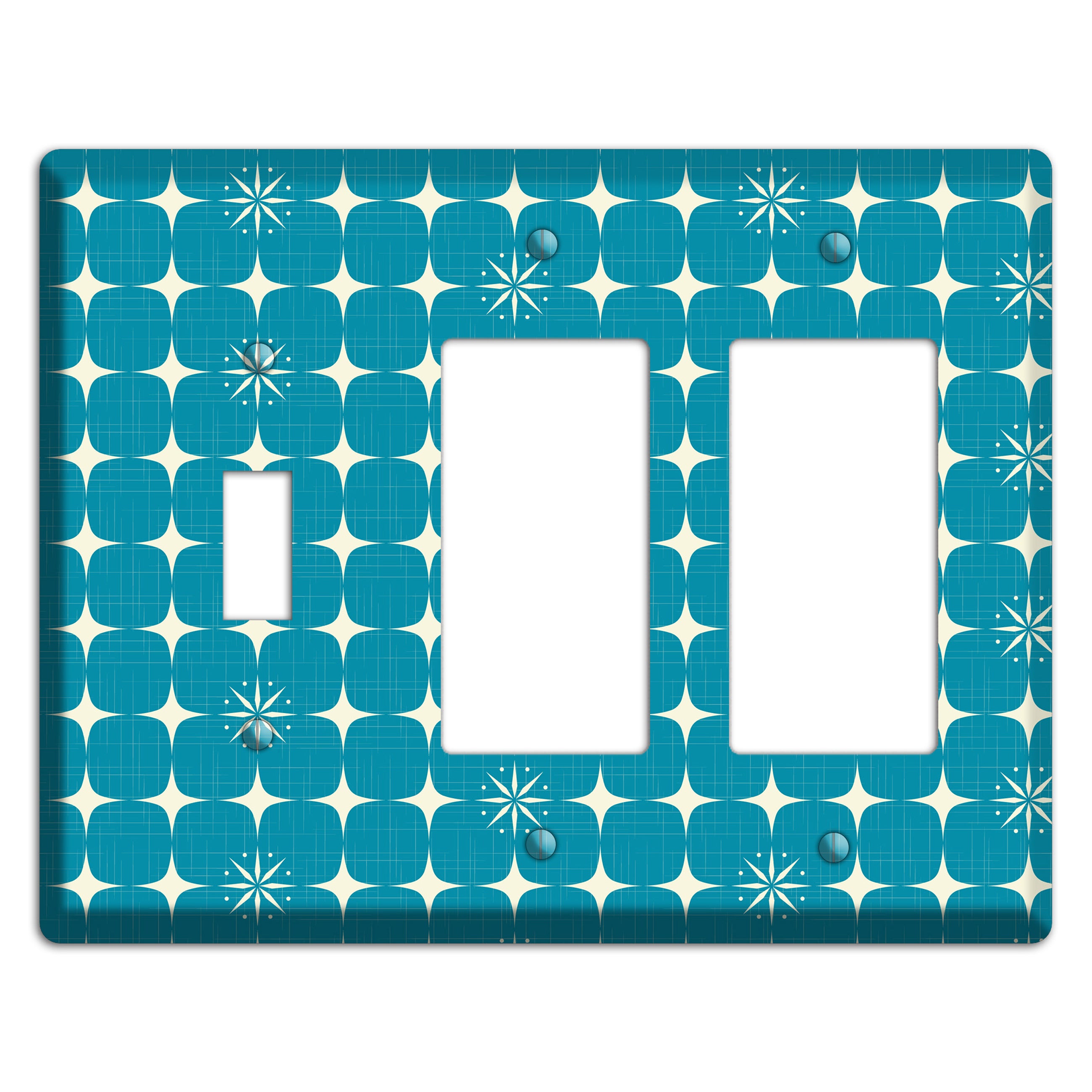 Blue Atomic Toggle / 2 Rocker Wallplate