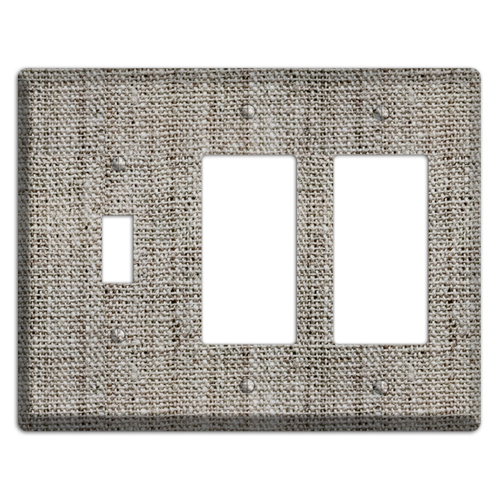 Zorba Burlap Toggle / 2 Rocker Wallplate