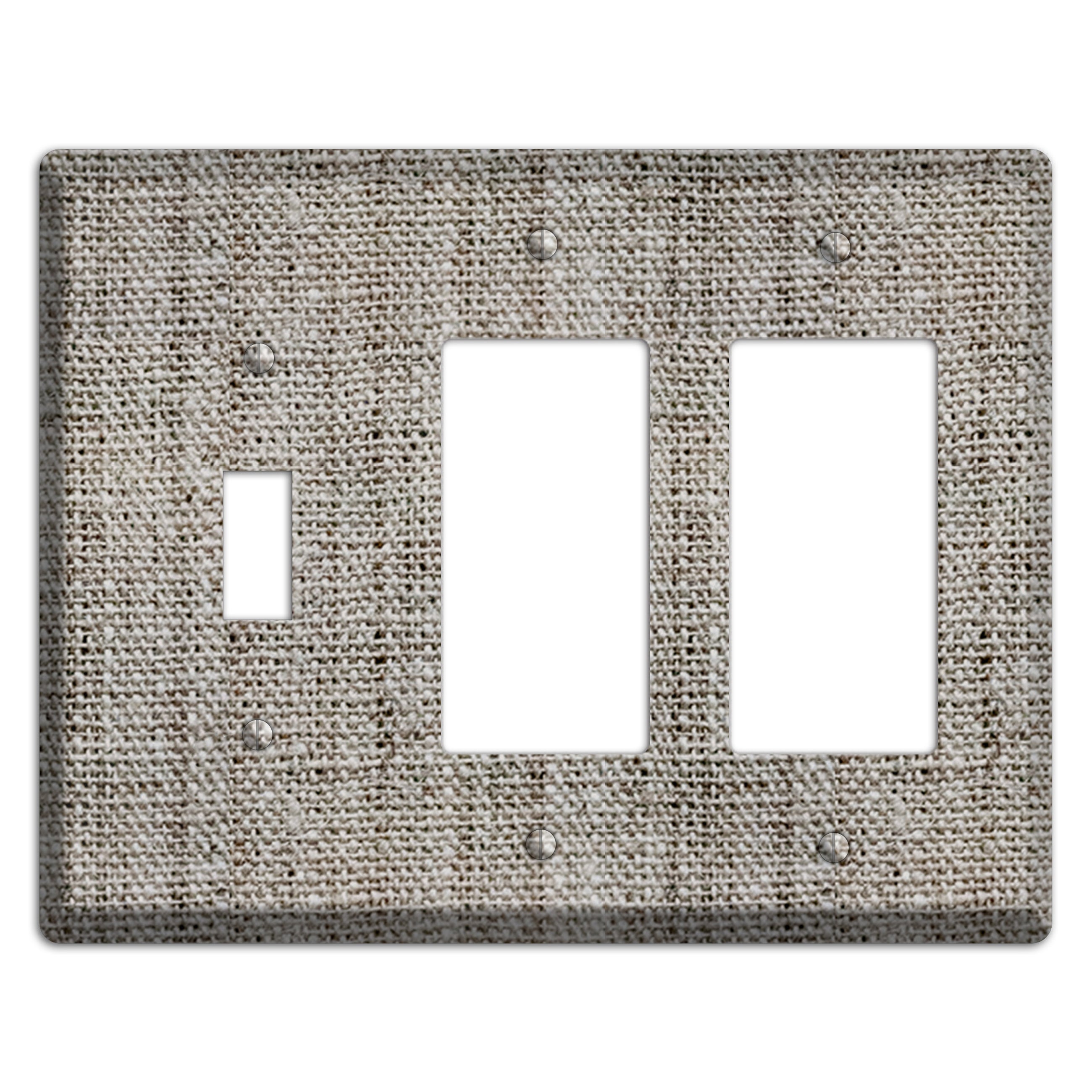 Zorba Burlap Toggle / 2 Rocker Wallplate