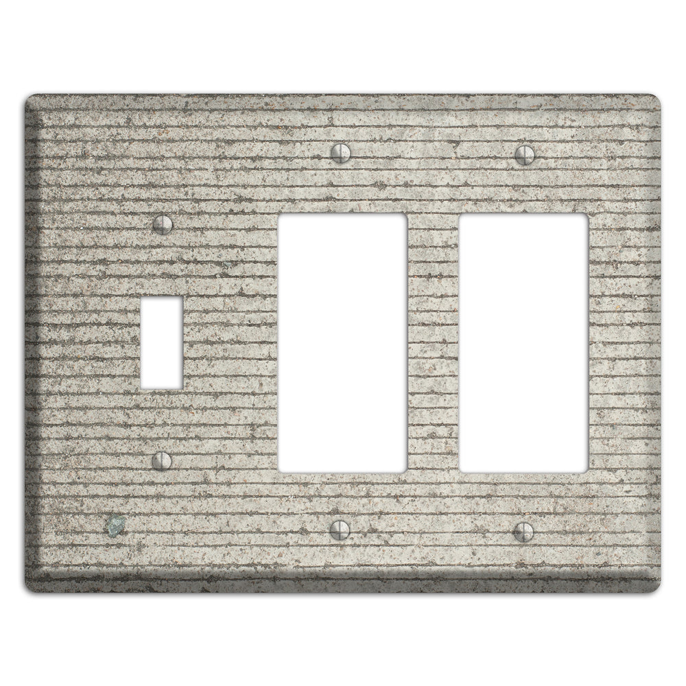 Horizontal Concrete Toggle / 2 Rocker Wallplate