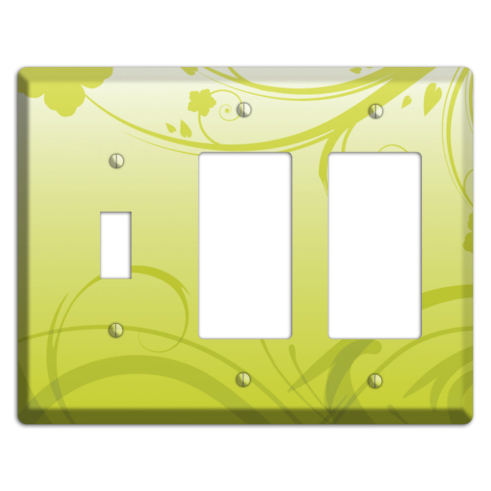 Green Swirls Toggle / 2 Rocker Wallplate