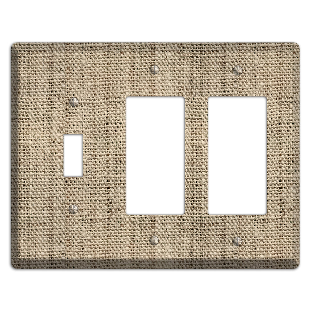 Hillary Burlap Toggle / 2 Rocker Wallplate