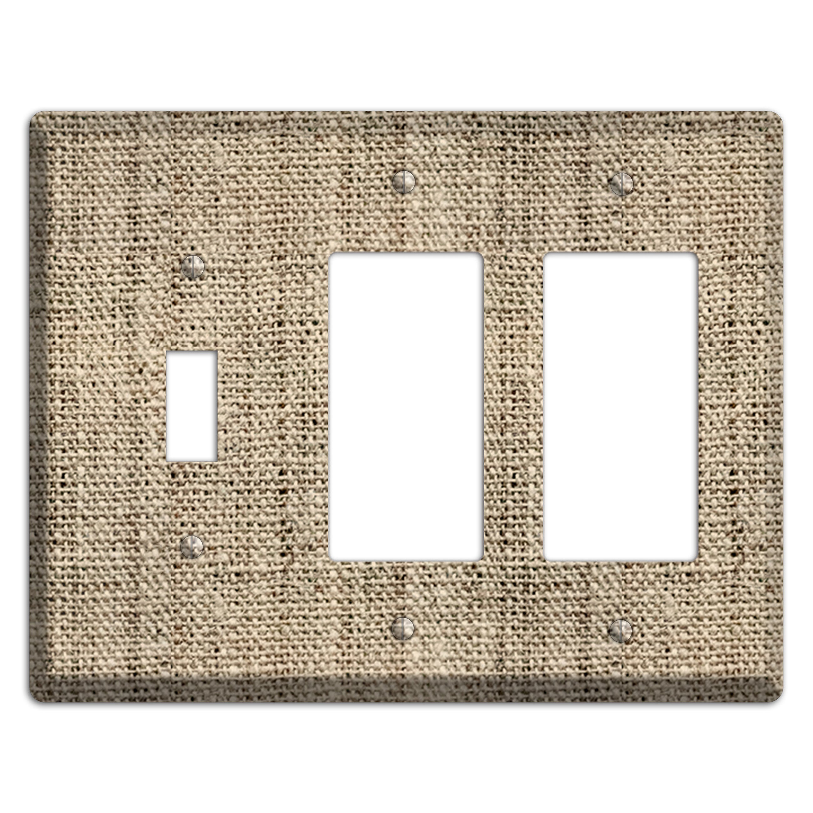 Hillary Burlap Toggle / 2 Rocker Wallplate