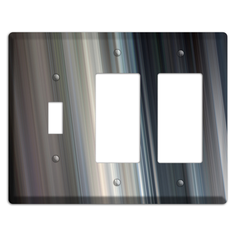 Blue Grey Ray of Light Toggle / 2 Rocker Wallplate