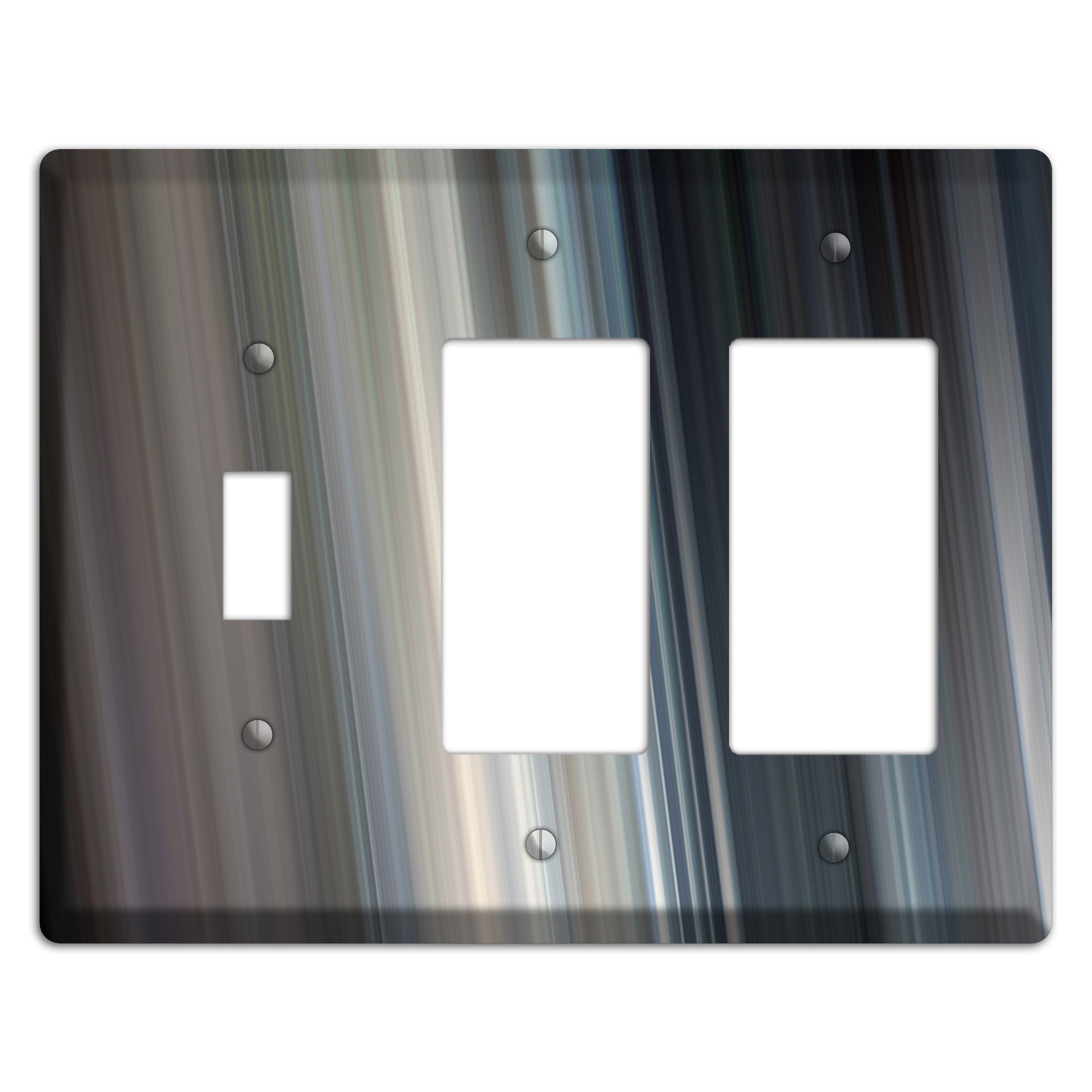 Blue Grey Ray of Light Toggle / 2 Rocker Wallplate