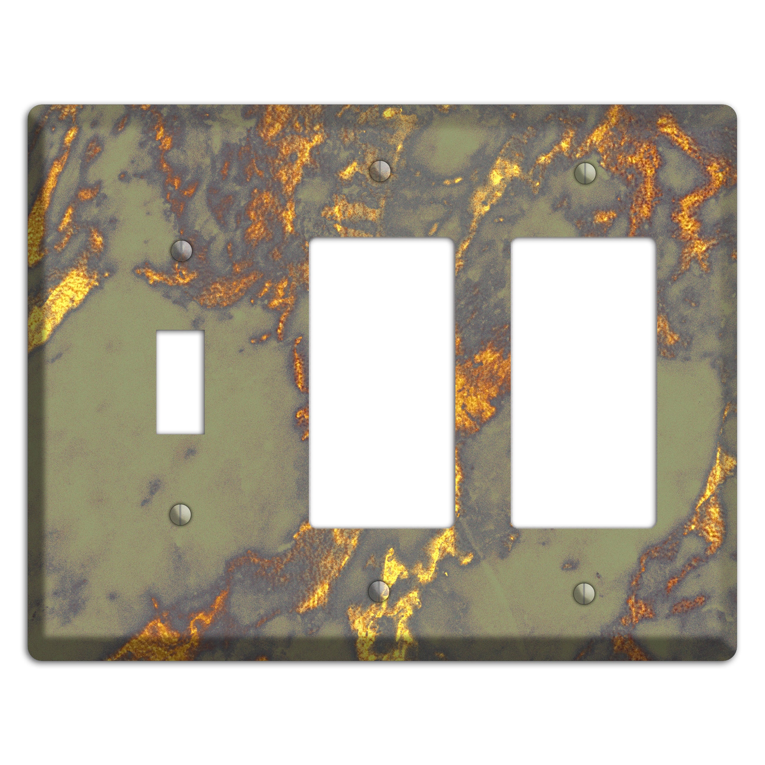 Gurkha Marble Toggle / 2 Rocker Wallplate