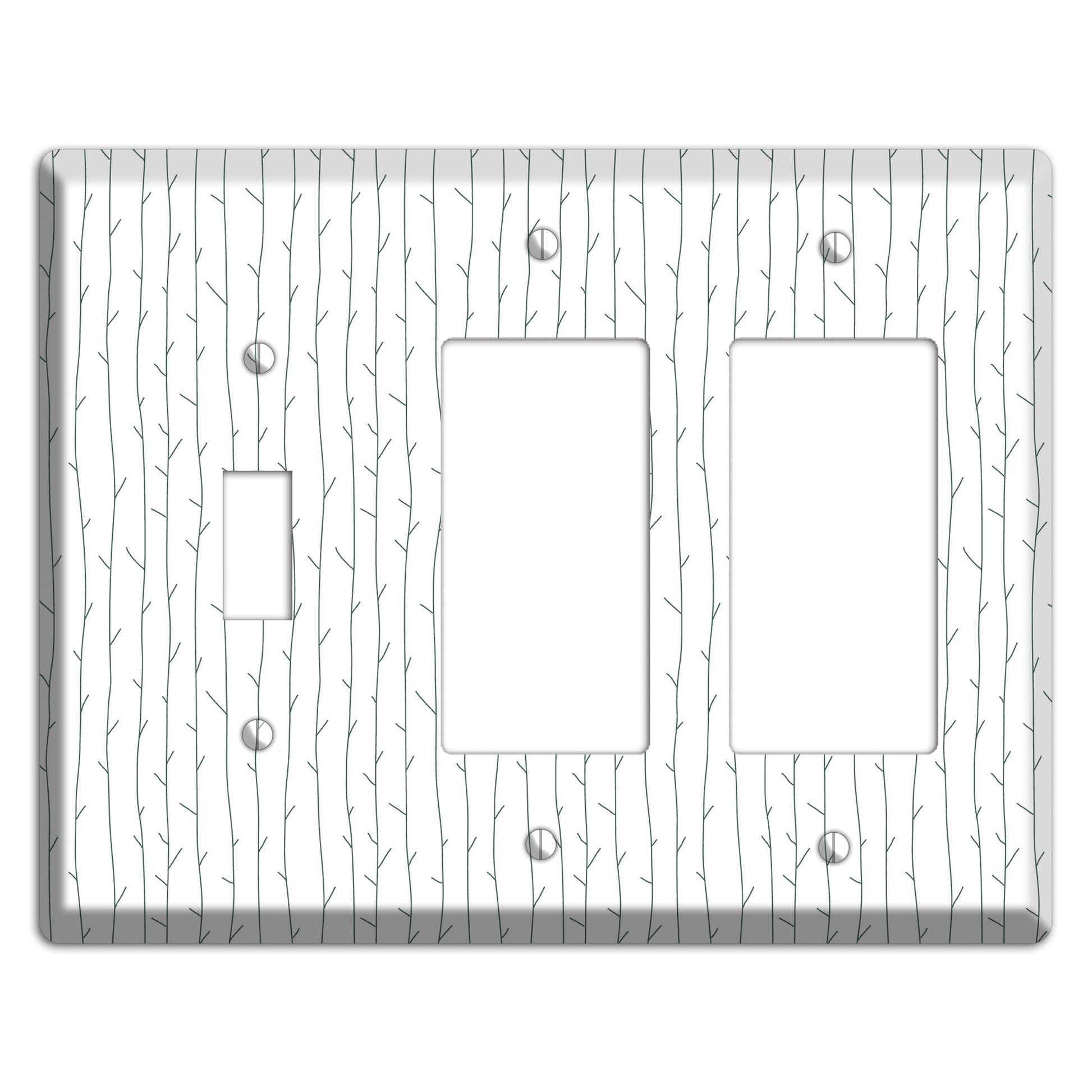 Leaves Style D Toggle / 2 Rocker Wallplate