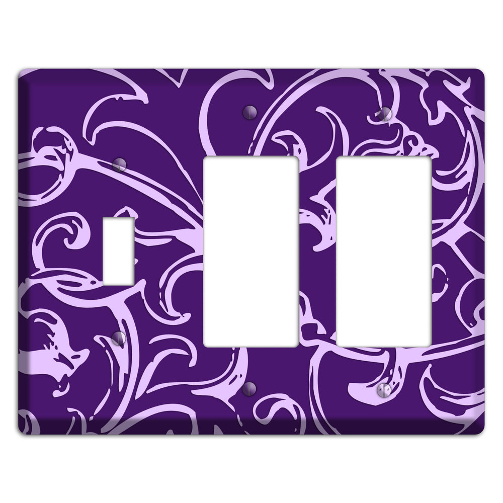 Victorian Purple Toggle / 2 Rocker Wallplate