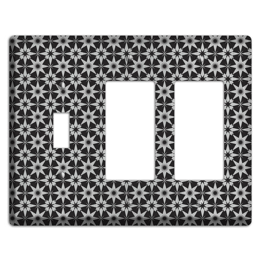Black with Stainless Foulard Toggle / 2 Rocker Wallplate