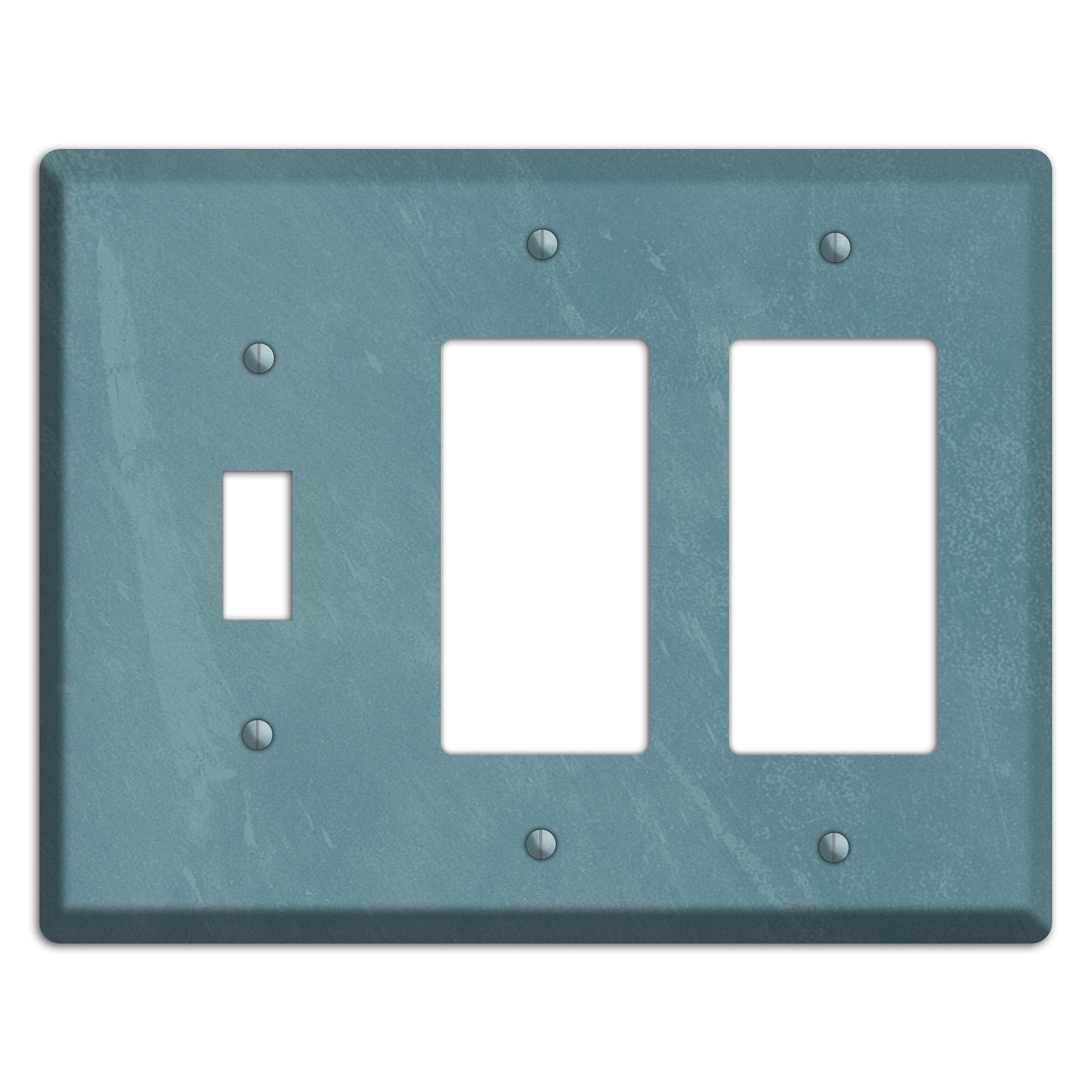 Chalk Teal Toggle / 2 Rocker Wallplate