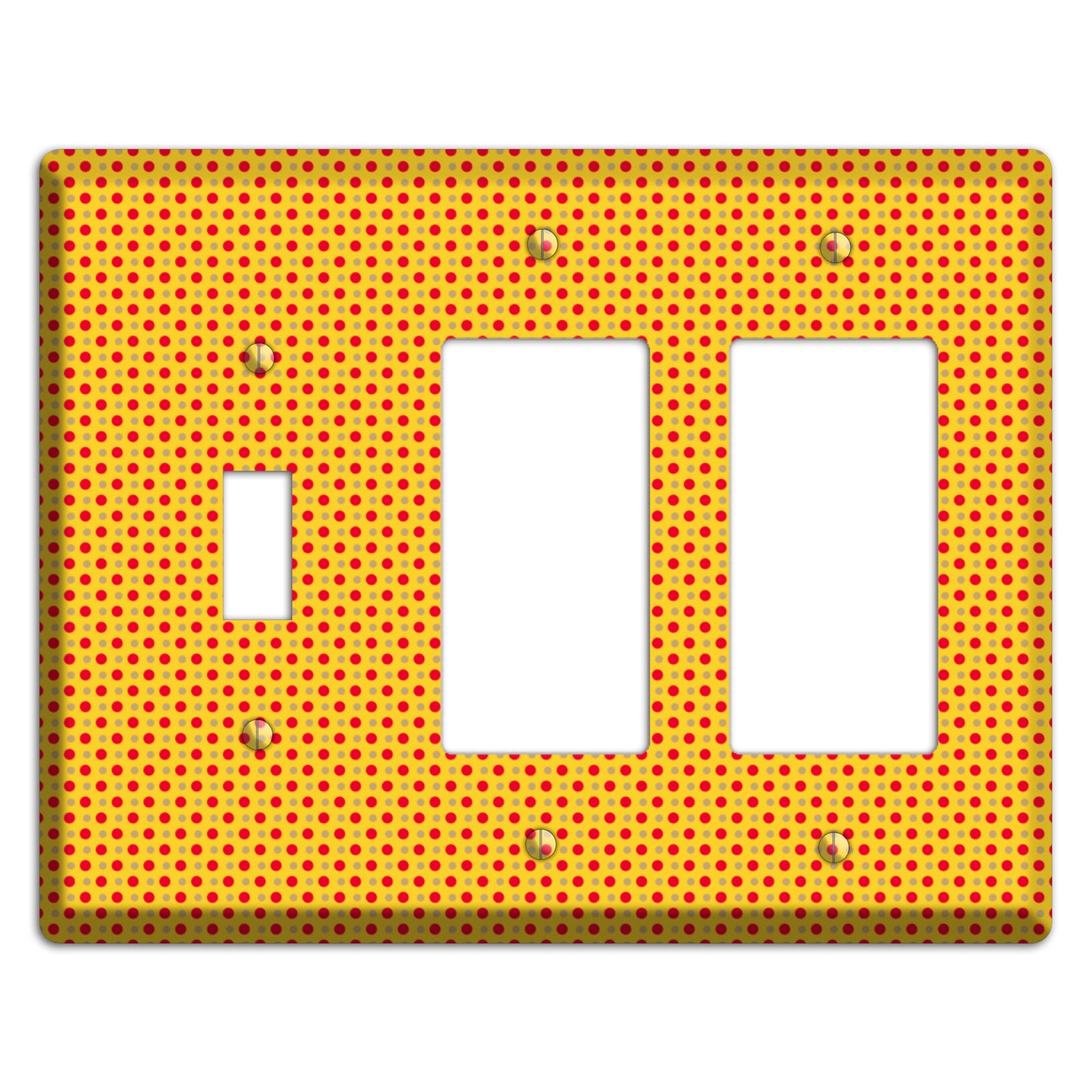 Orange with Maroon Tiny Polka Dots Toggle / 2 Rocker Wallplate