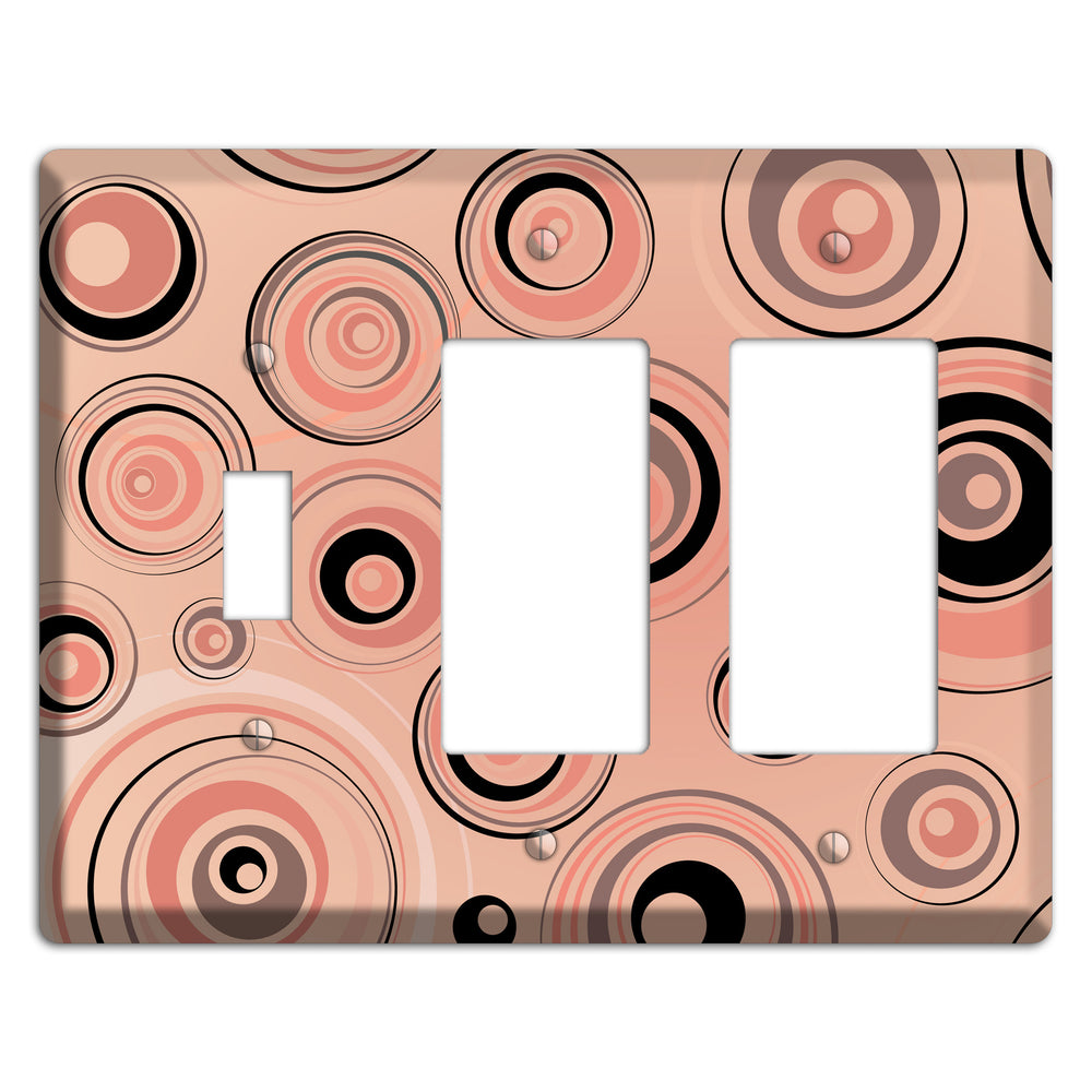 Salmon Circles Toggle / 2 Rocker Wallplate