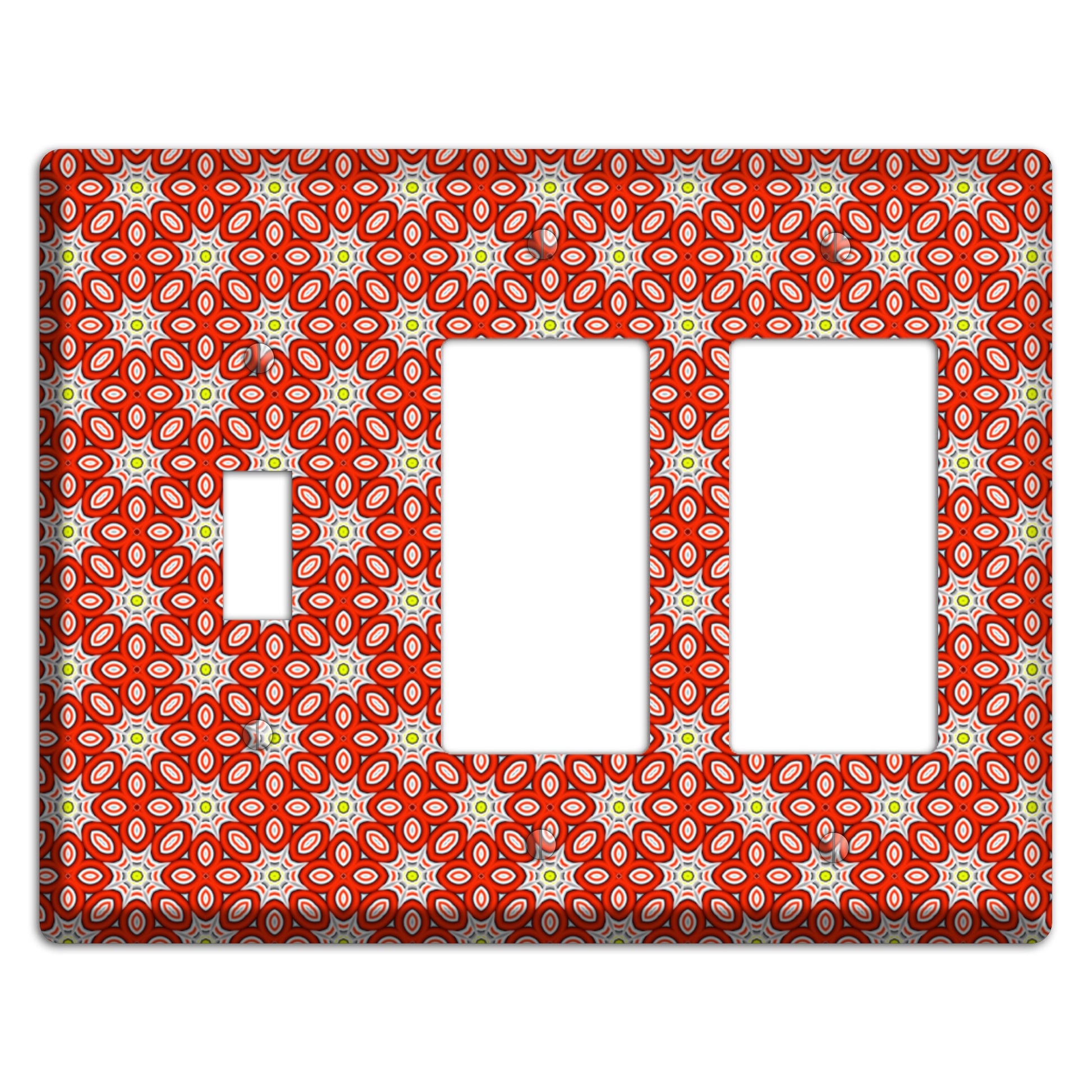 Red Foulard 2 Toggle / 2 Rocker Wallplate