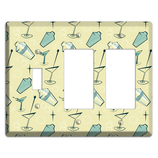 Retro Cocktails Lime Toggle / 2 Rocker Wallplate