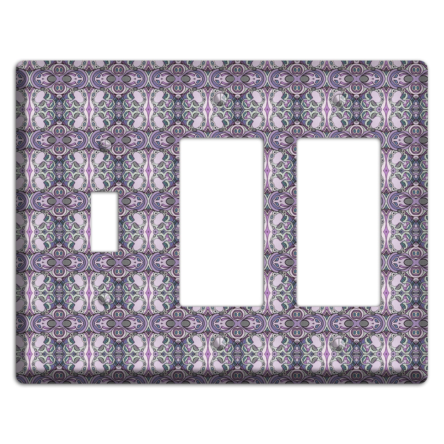 Pink Purple Sage Tapestry Toggle / 2 Rocker Wallplate
