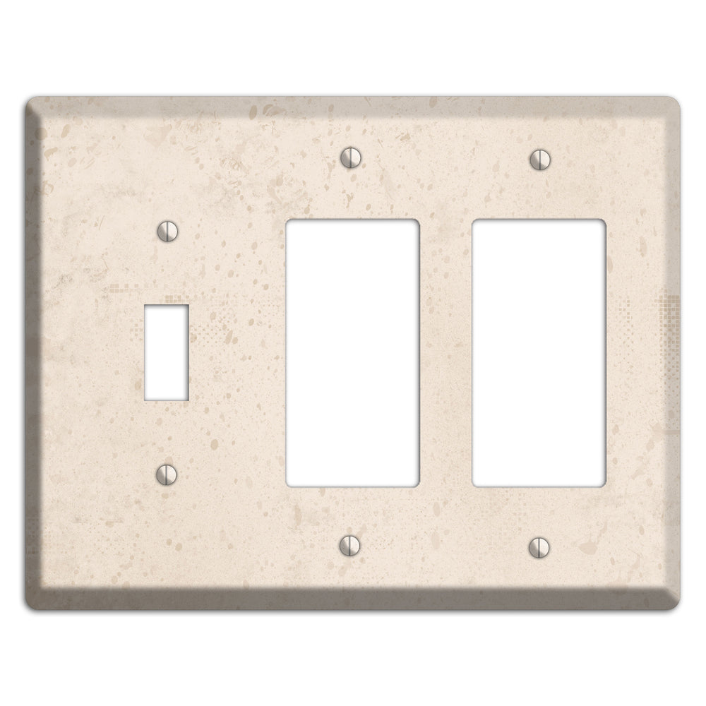 Bone Neutral Texture Toggle / 2 Rocker Wallplate