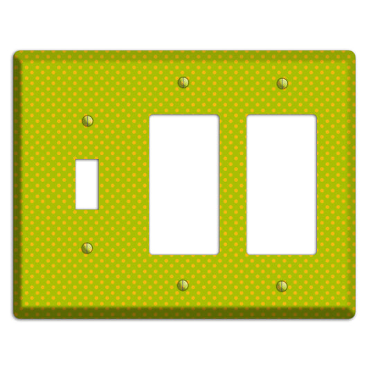 Multi Lime Tiny Polka Dots Toggle / 2 Rocker Wallplate