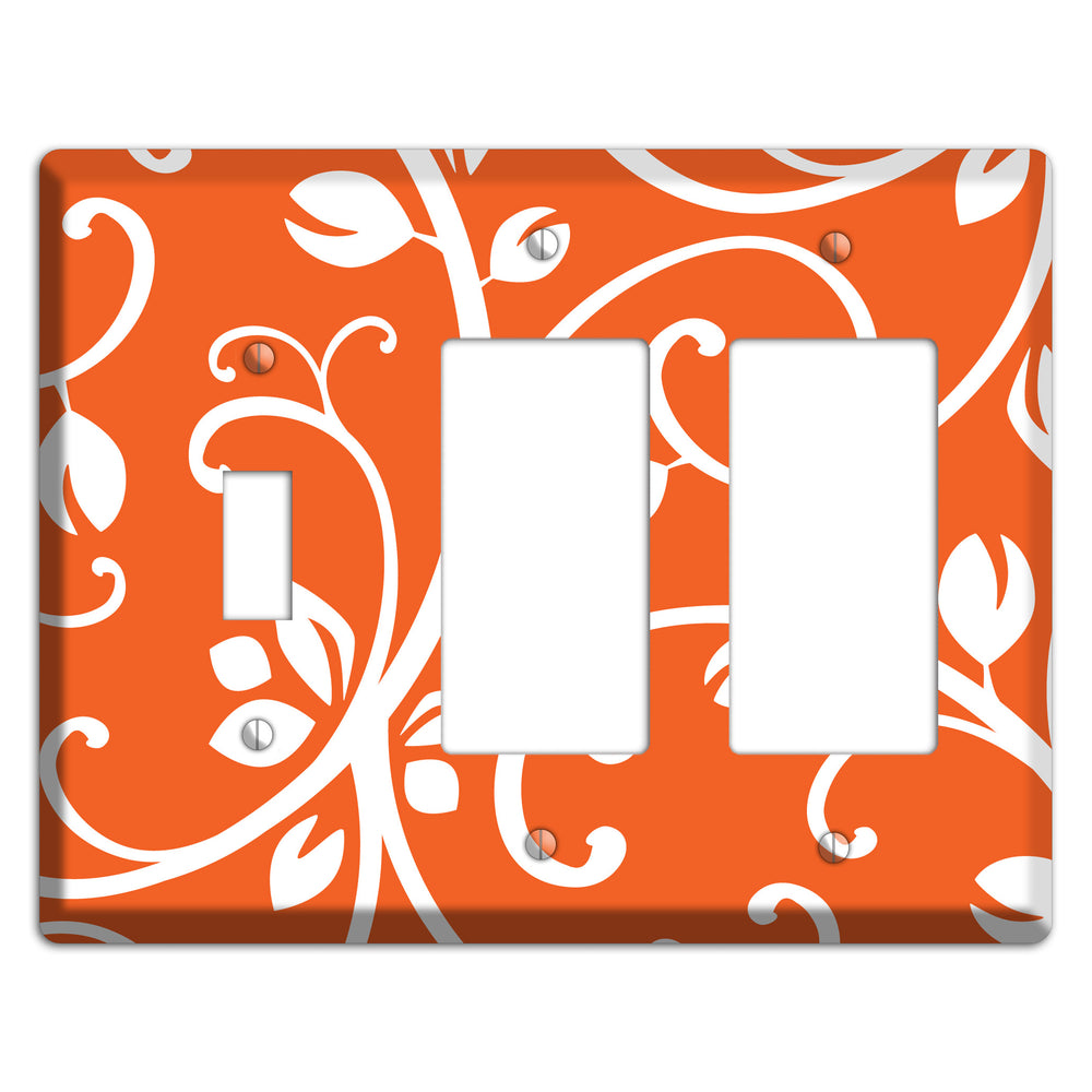 Red Bud Sprig Toggle / 2 Rocker Wallplate