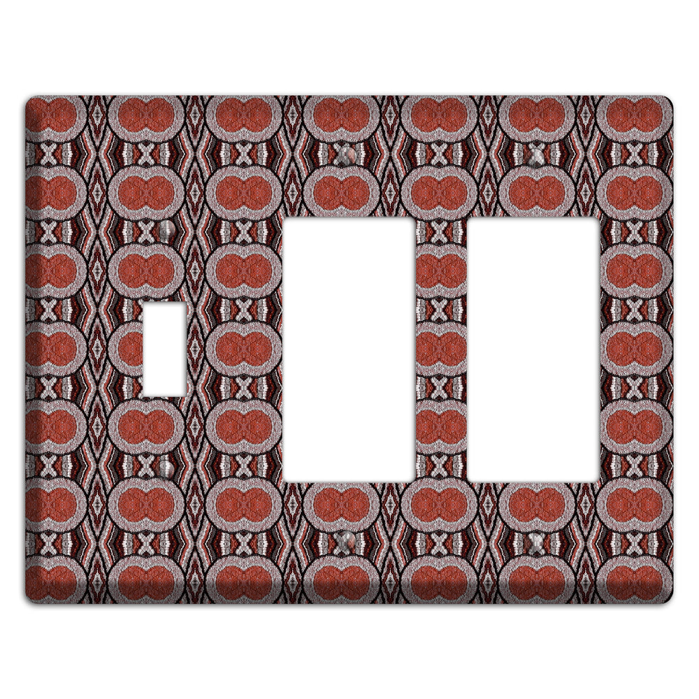 Red Tapestry Toggle / 2 Rocker Wallplate