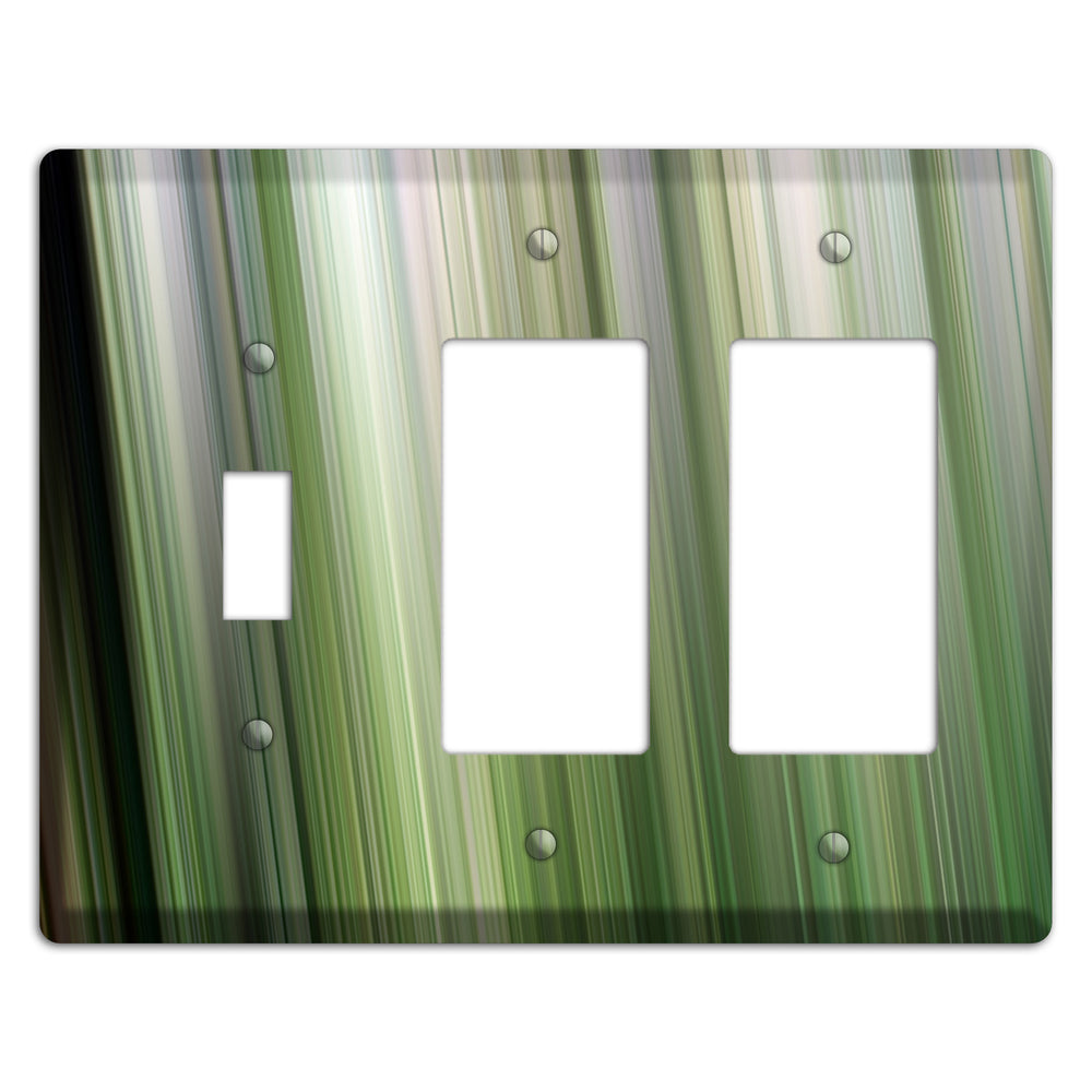 Green Ray of Light 2 Toggle / 2 Rocker Wallplate