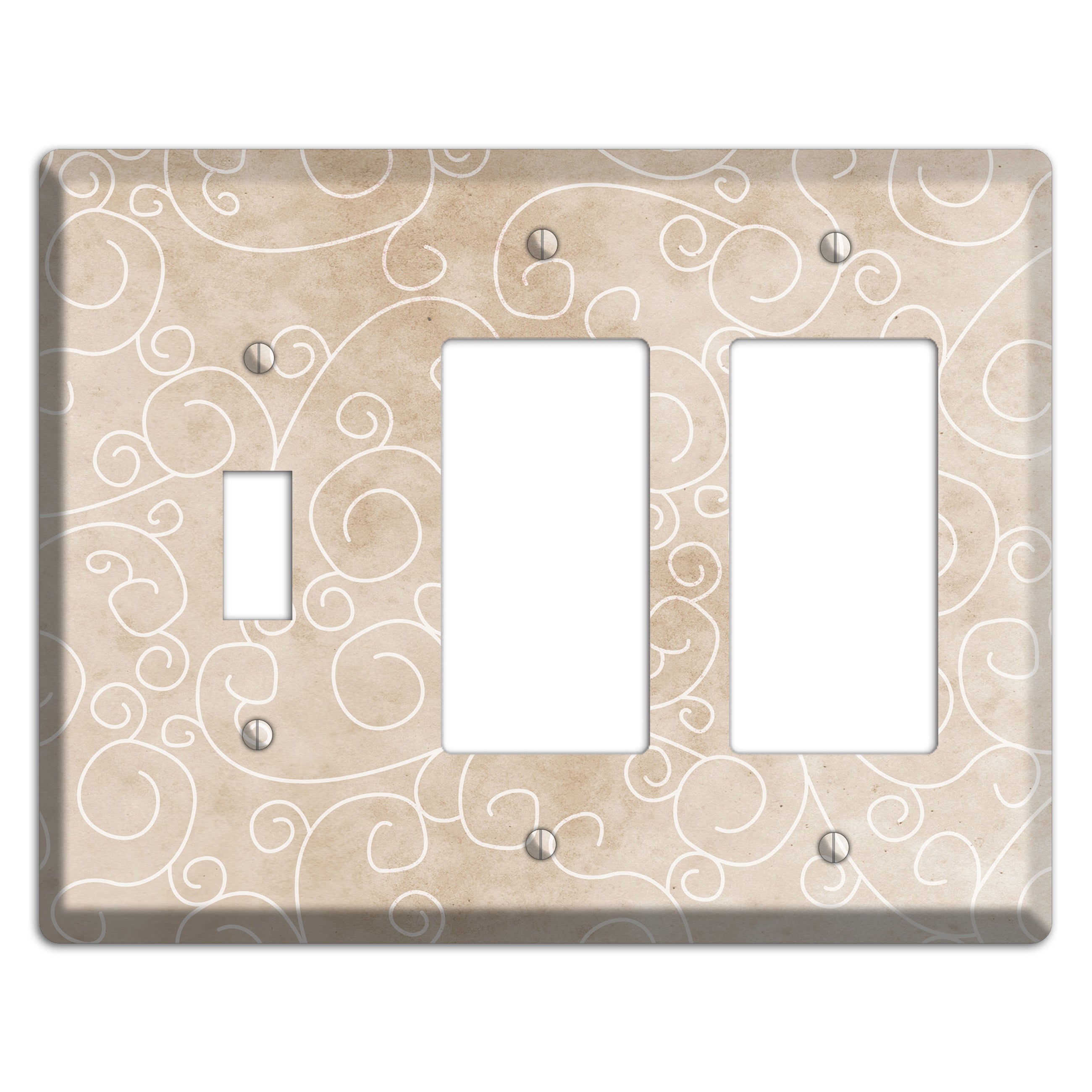 Wafer Neutral Texture Toggle / 2 Rocker Wallplate