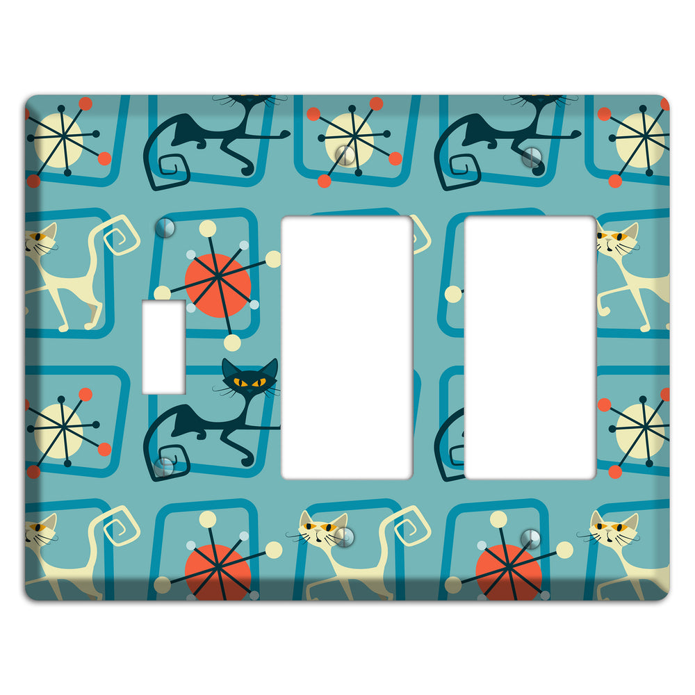 Relaxing Kitties Toggle / 2 Rocker Wallplate