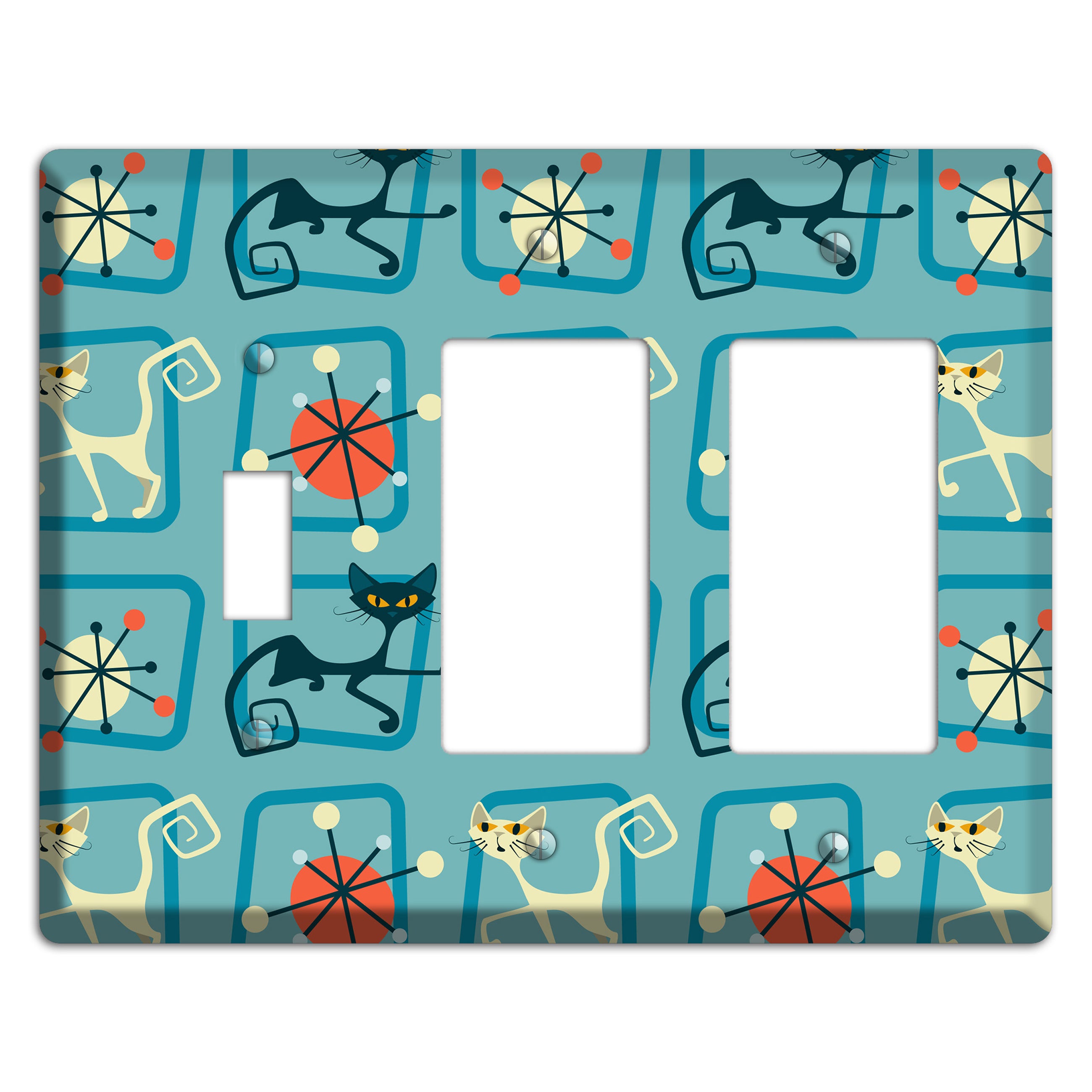 Relaxing Kitties Toggle / 2 Rocker Wallplate