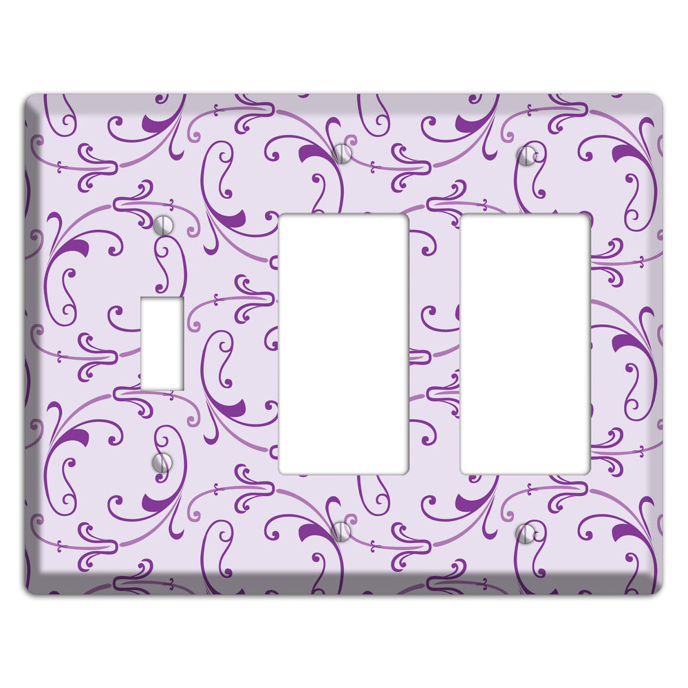 Lilac Victorian Sprig Toggle / 2 Rocker Wallplate