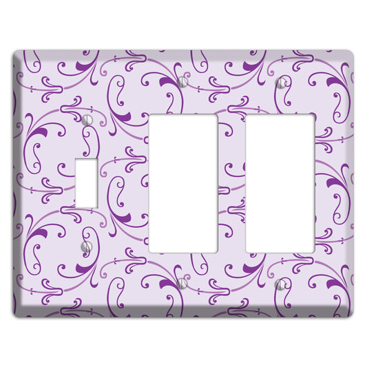 Lilac Victorian Sprig Toggle / 2 Rocker Wallplate