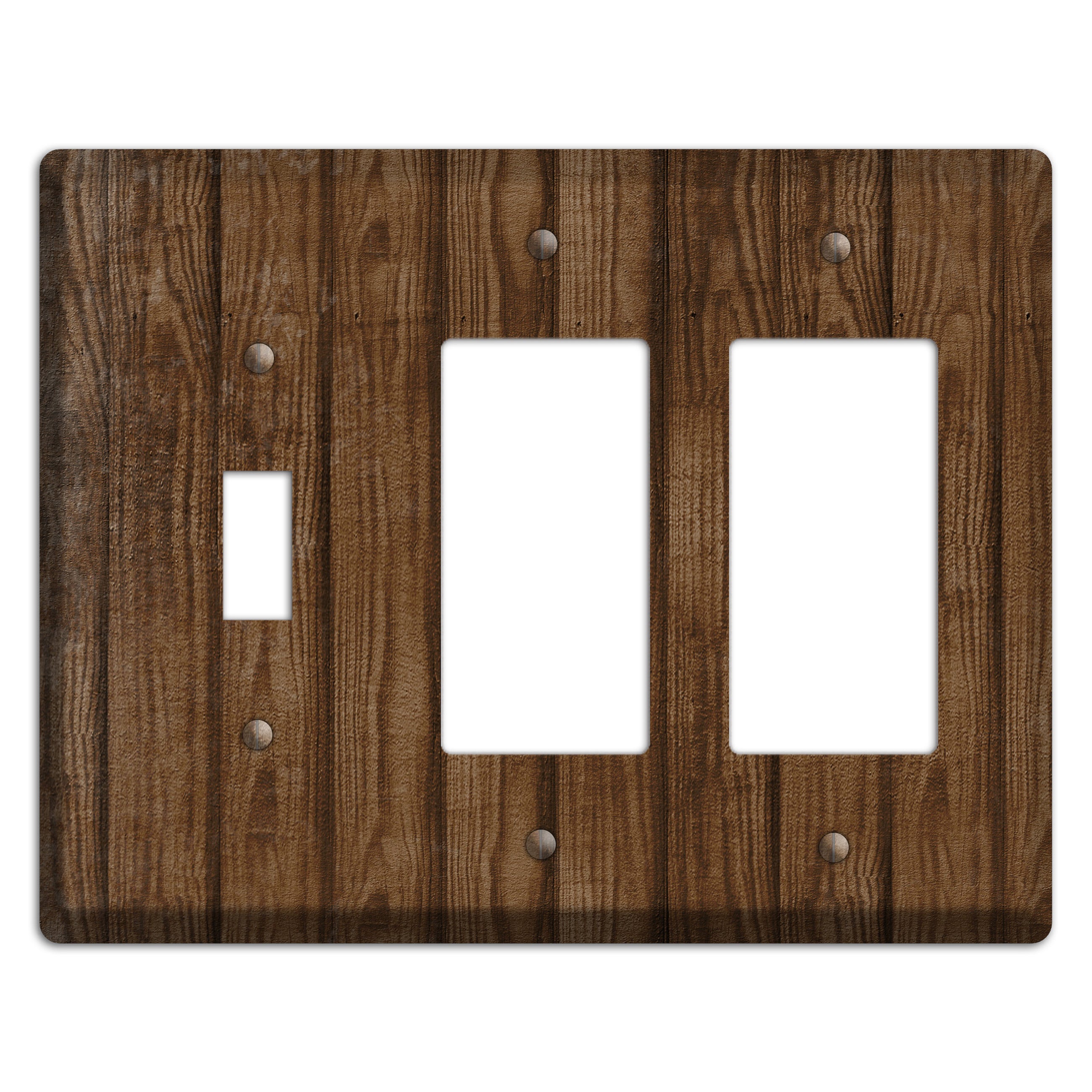 Spice Weathered Wood Toggle / 2 Rocker Wallplate