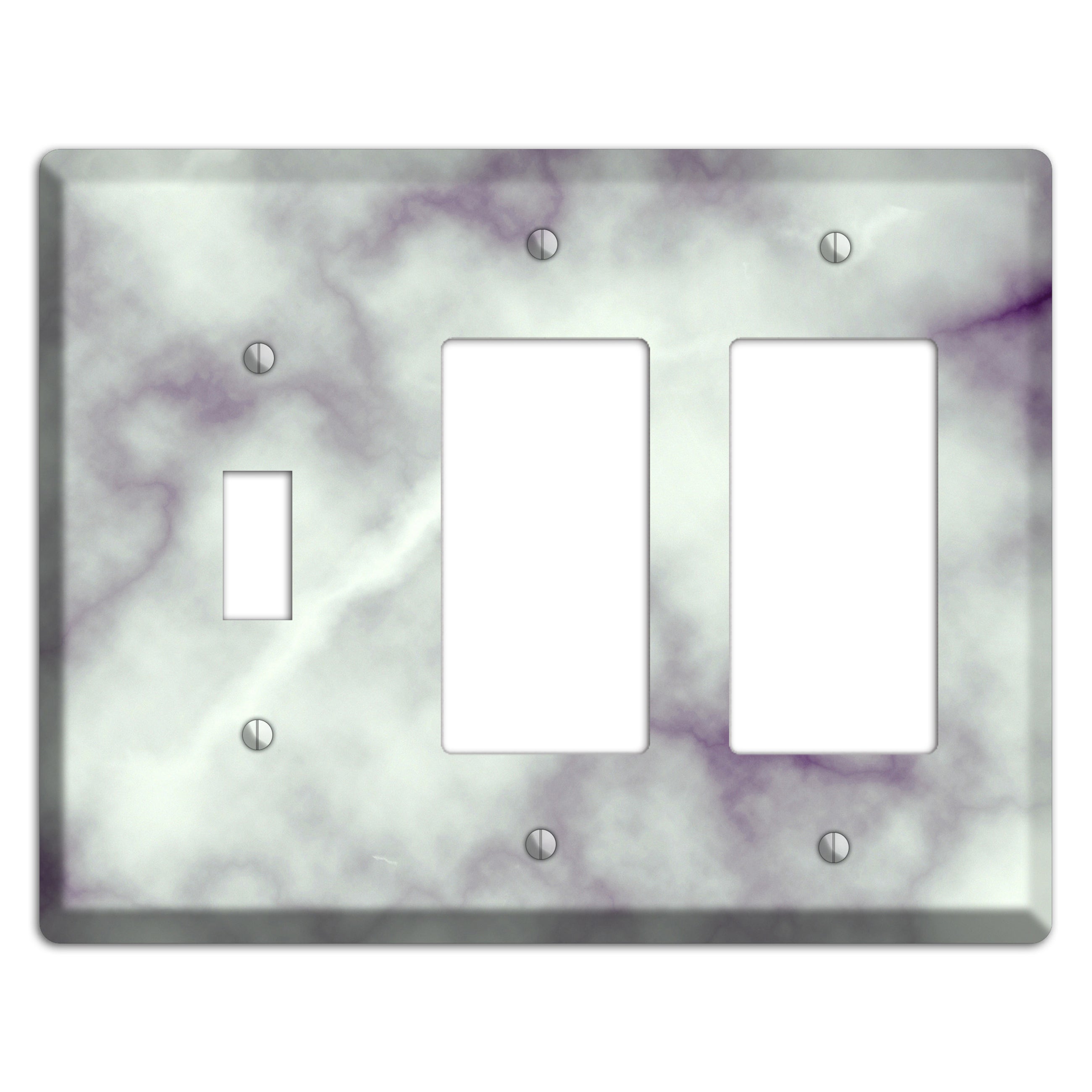 Gray Nurse Marble Toggle / 2 Rocker Wallplate
