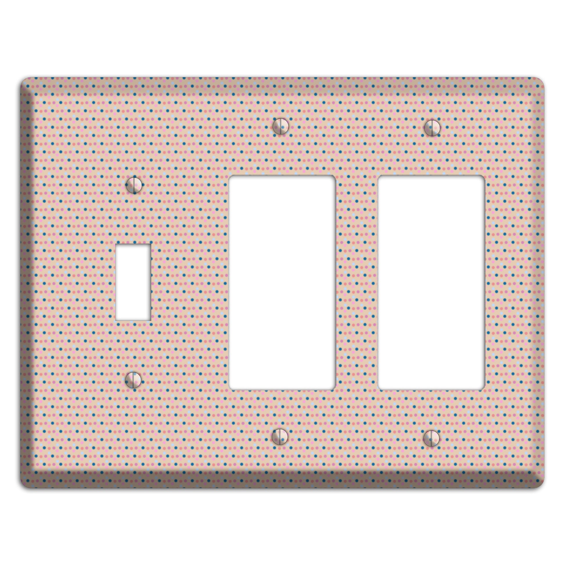 Multi Dusty Pink Tiny Dots Toggle / 2 Rocker Wallplate