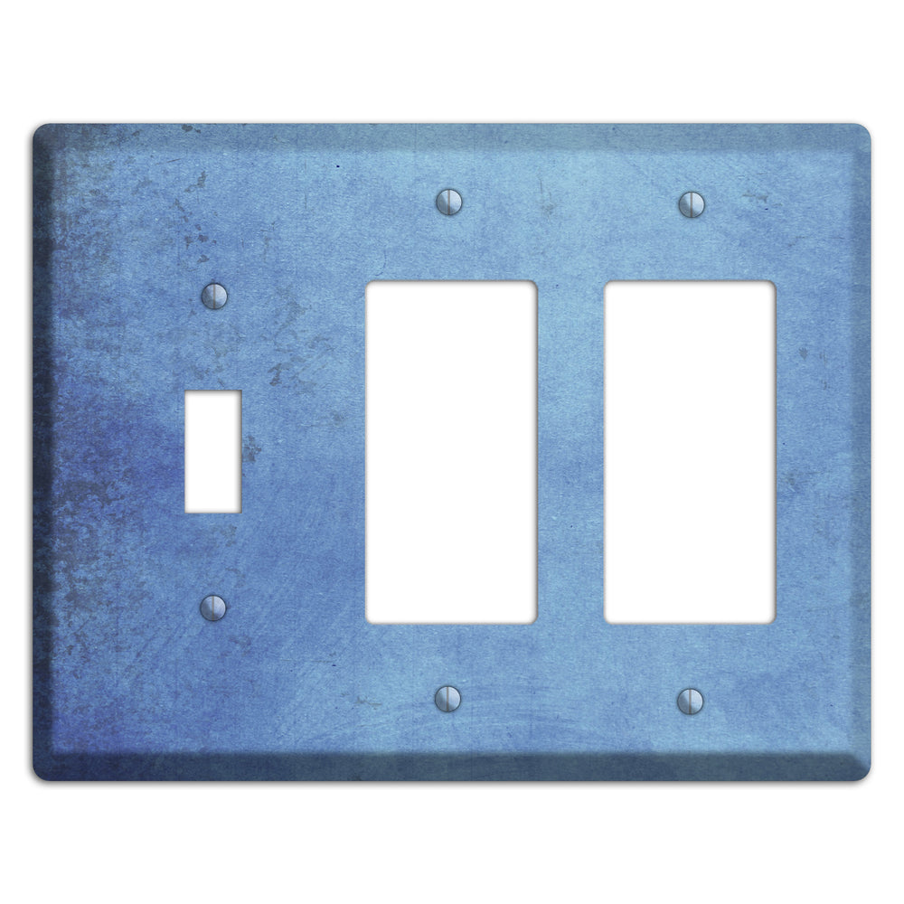 Polo Blue Vintage Grunge Toggle / 2 Rocker Wallplate