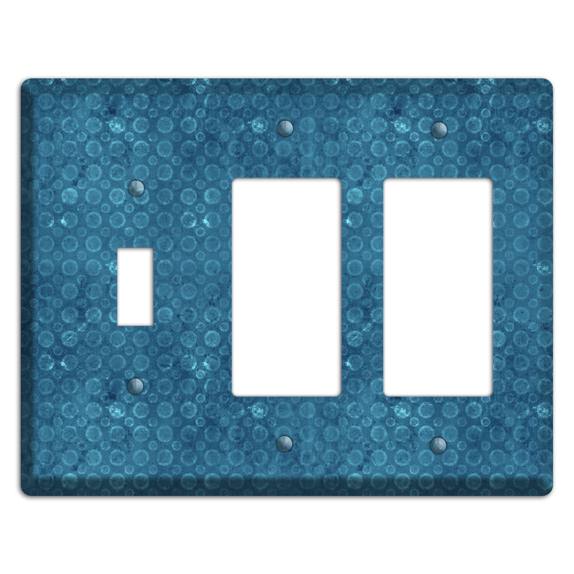Turquoise Circles Toggle / 2 Rocker Wallplate