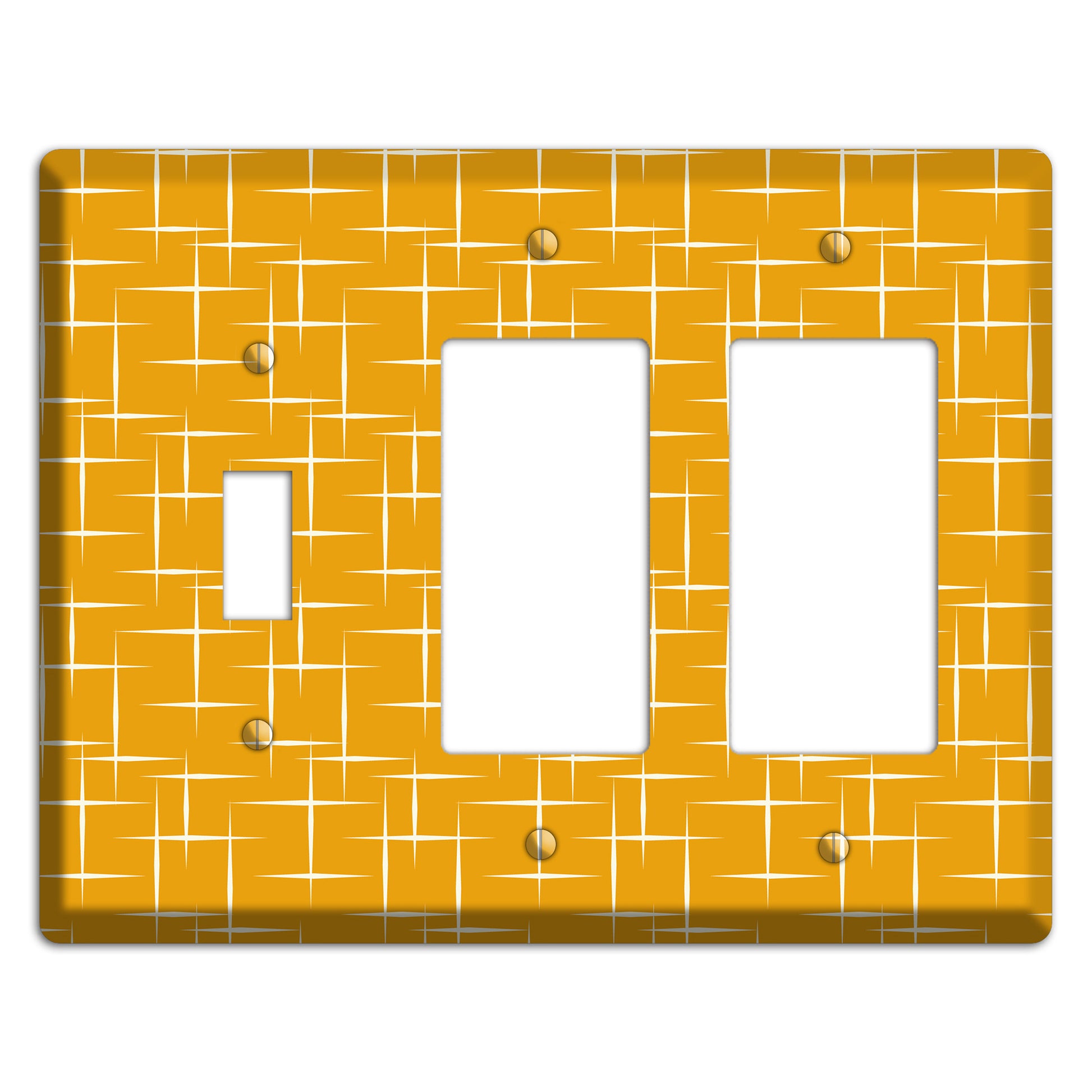 Orange Atomic Toggle / 2 Rocker Wallplate