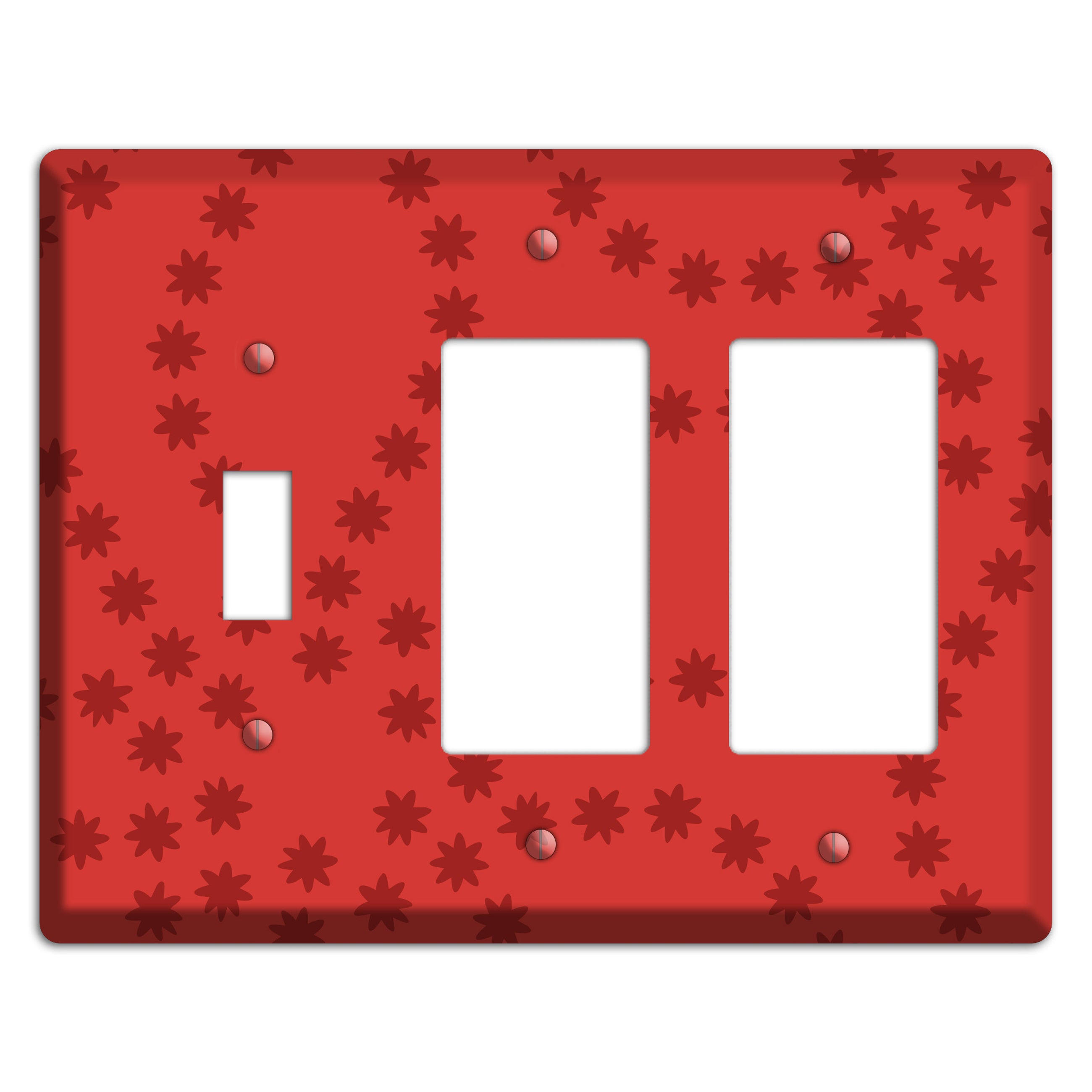 Multi Red Constellation Toggle / 2 Rocker Wallplate