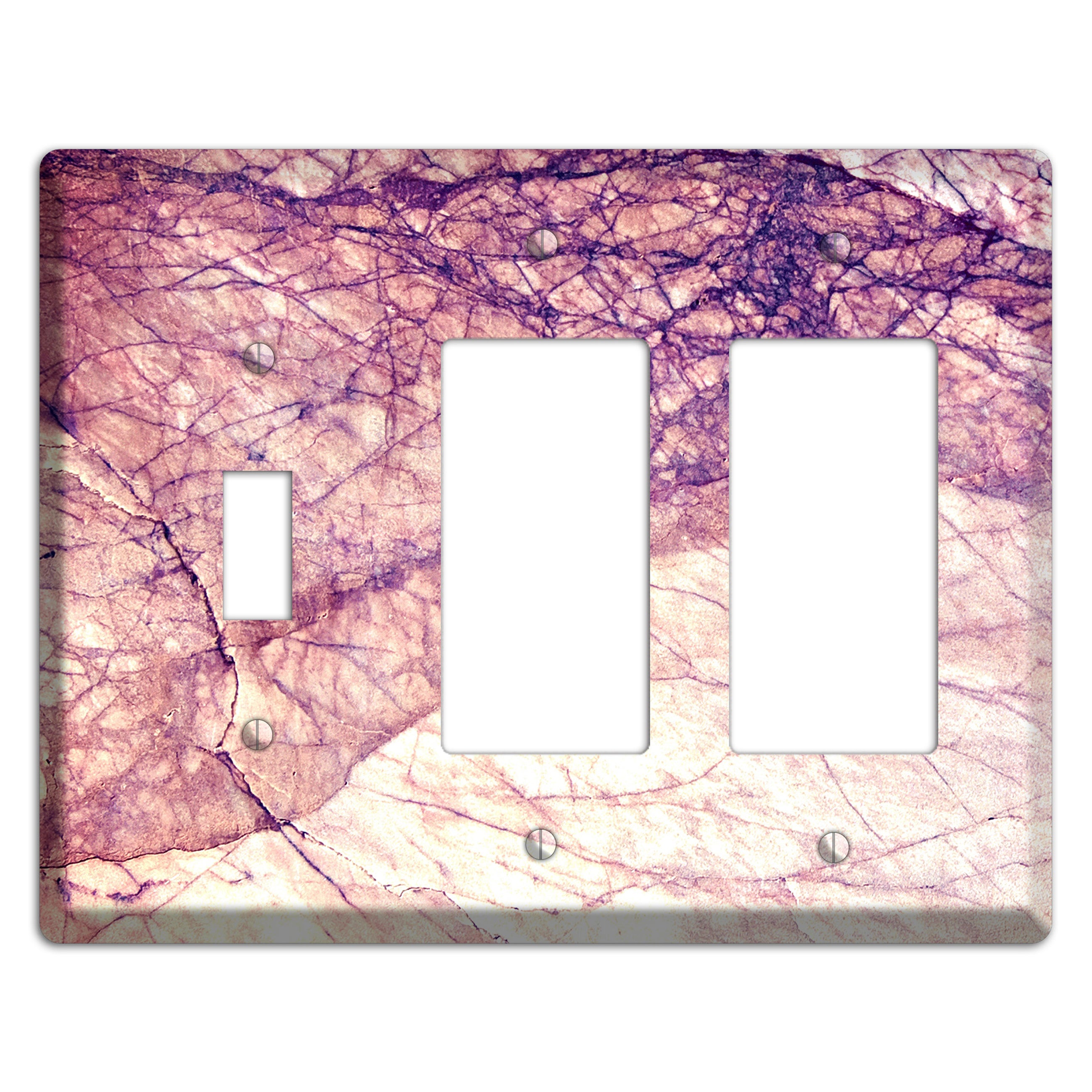 Cavern Pink Marble Toggle / 2 Rocker Wallplate