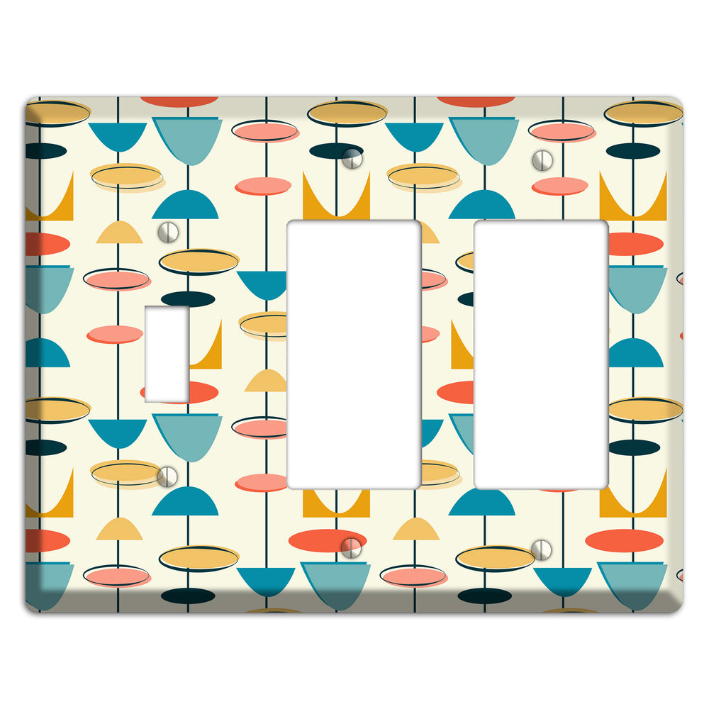 Retro Shapes Toggle / 2 Rocker Wallplate