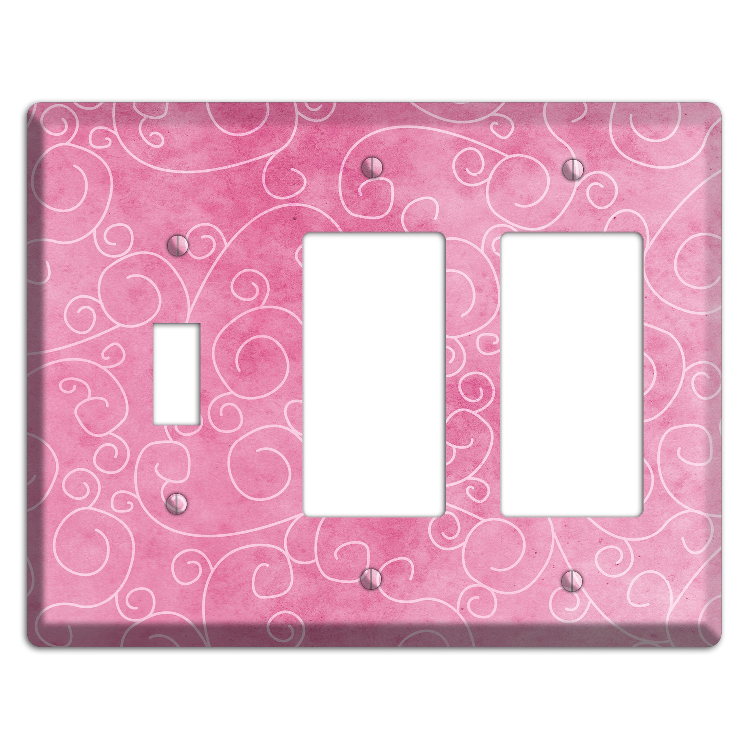 Kobi Pink Texture Toggle / 2 Rocker Wallplate