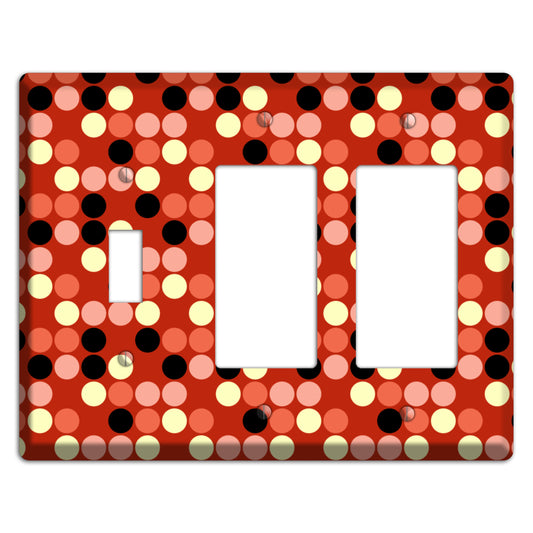 Multi Color Red Dots Toggle / 2 Rocker Wallplate