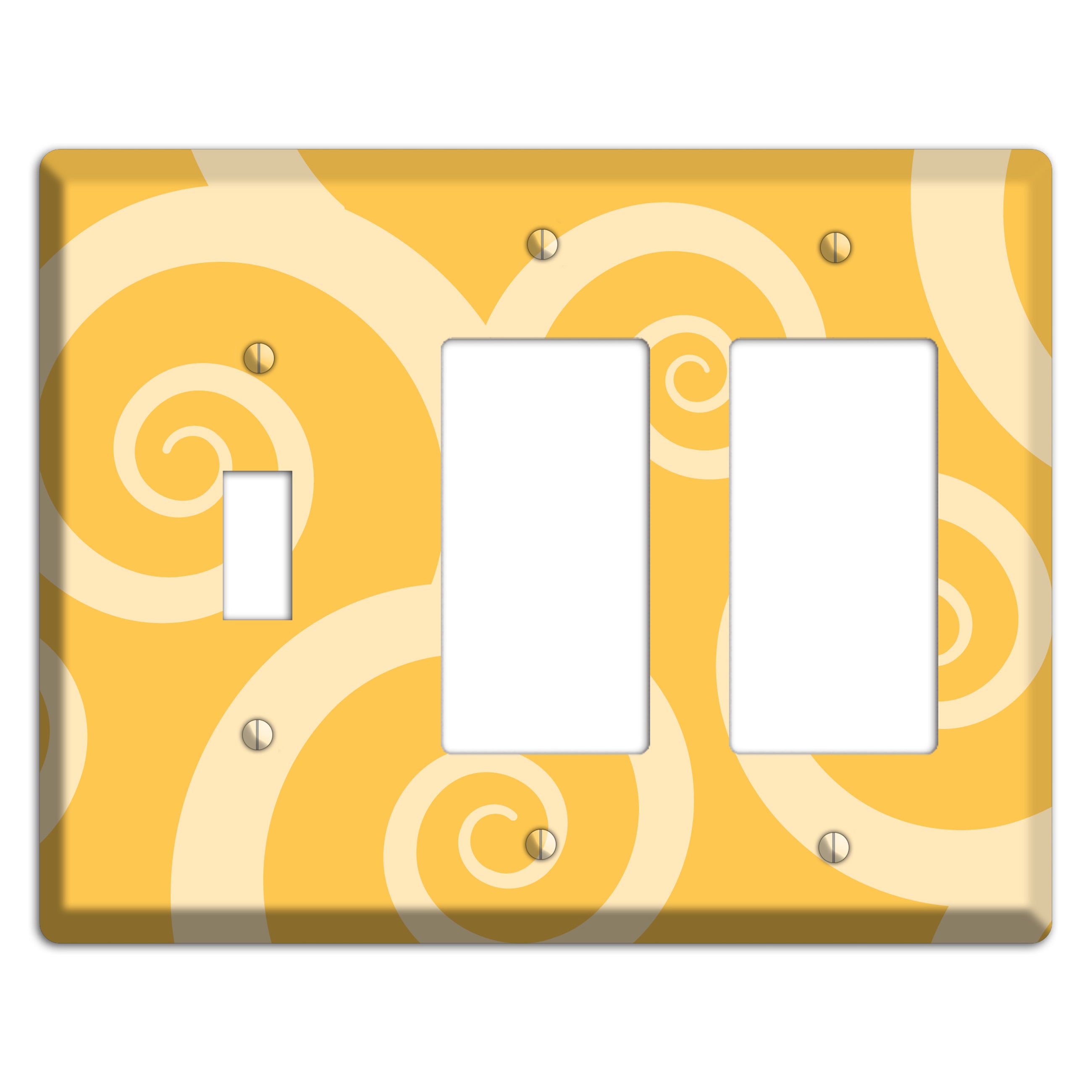 Yellow Tones Large Swirl Toggle / 2 Rocker Wallplate