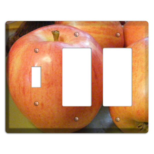 Large Apple Toggle / 2 Rocker Wallplate