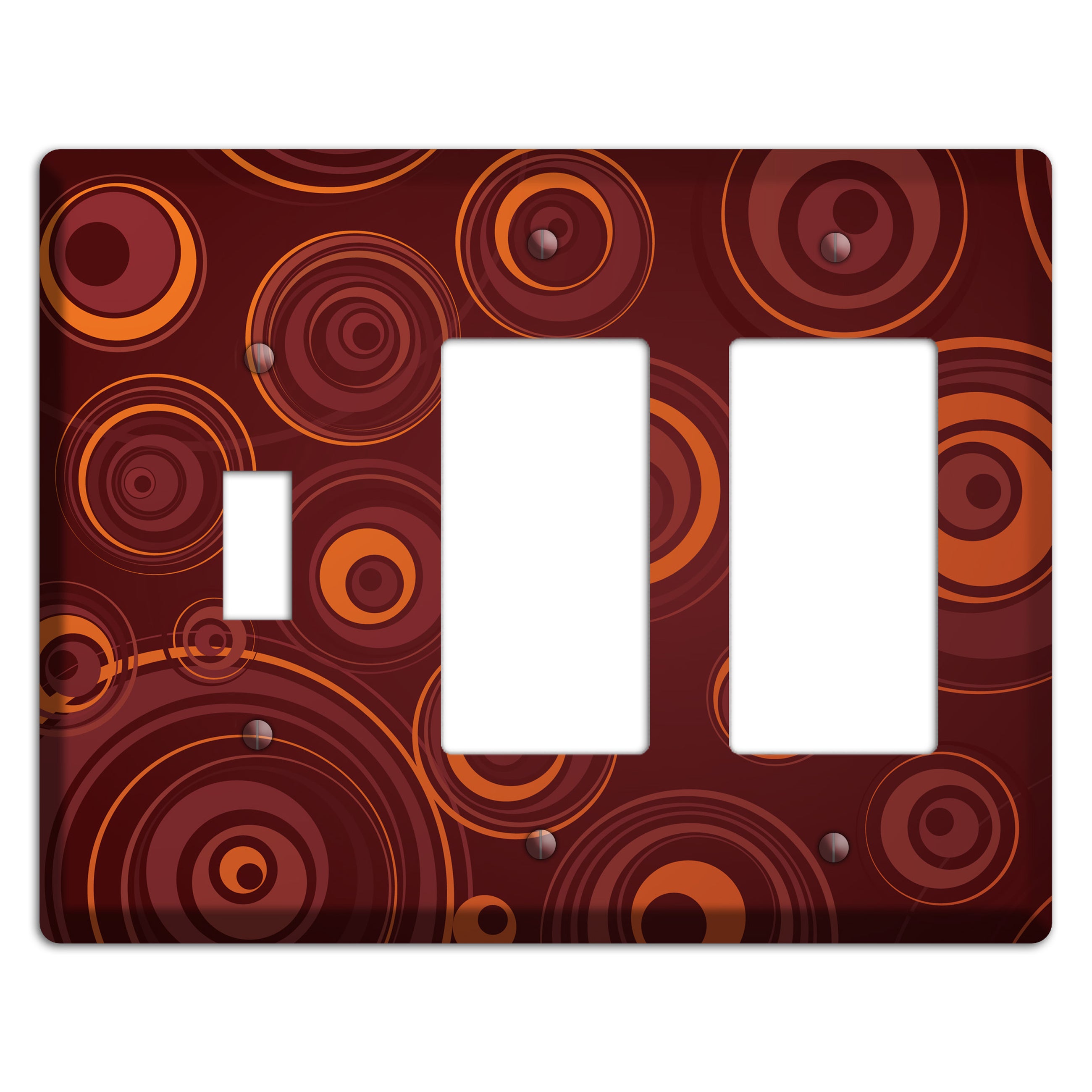 Brown Circles Toggle / 2 Rocker Wallplate