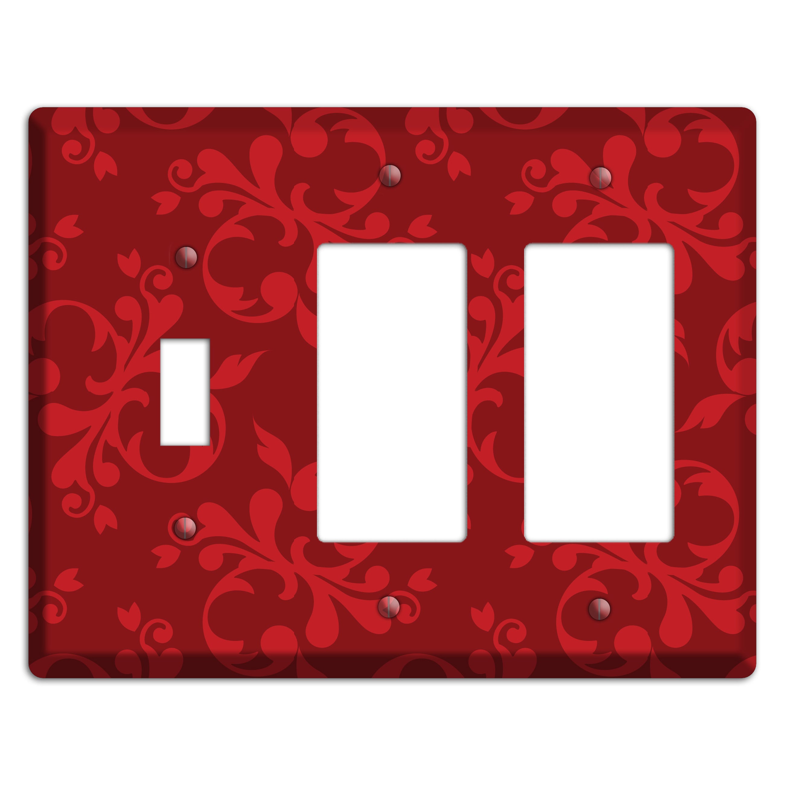 Red Victorian Toile Toggle / 2 Rocker Wallplate
