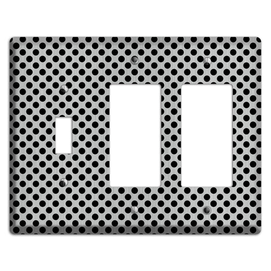 Packed Small Polka Dots Stainless Toggle / 2 Rocker Wallplate