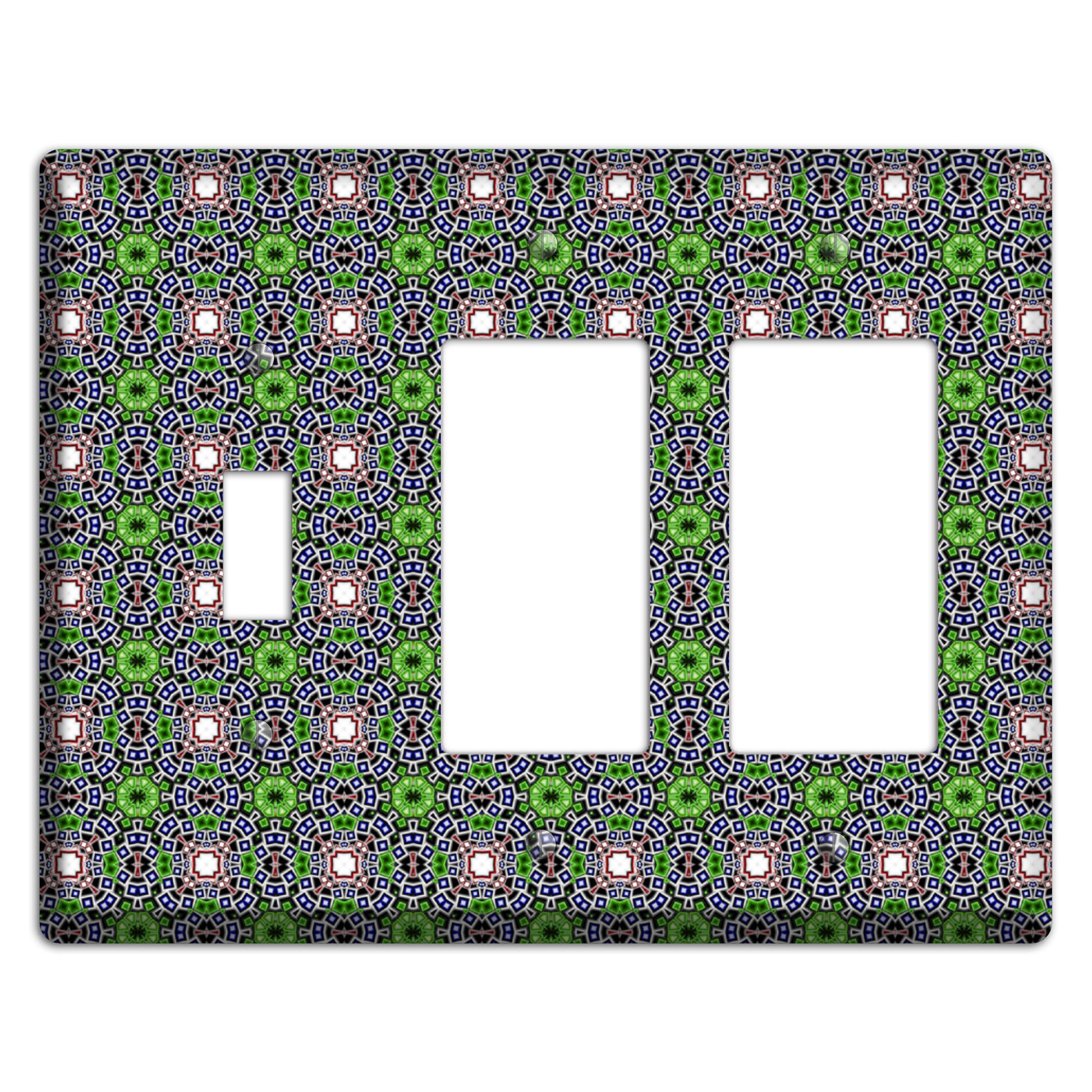 Green Foulard 4 Toggle / 2 Rocker Wallplate