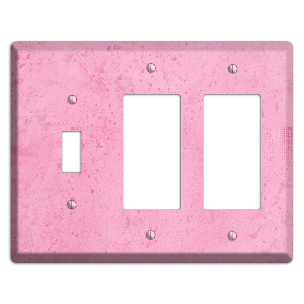 Illusion Pink Texture Toggle / 2 Rocker Wallplate